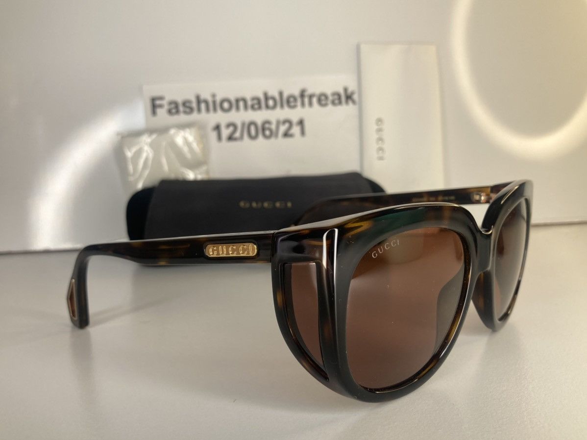 NWOT - GUCCI Women’s 57mm Cat Eye Havana Brown Full-Rim Sunglasses (GG0468S) GUCCI GG0468S 002 Square Havana Shiny Havana Brown 57 mm  main image 4