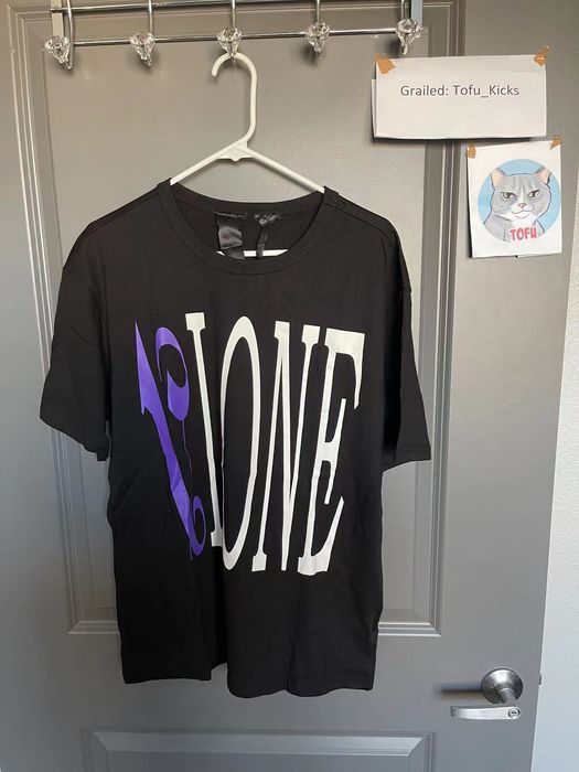 Vlone Vlone x Palm Angels T shirt Black Purple Grailed