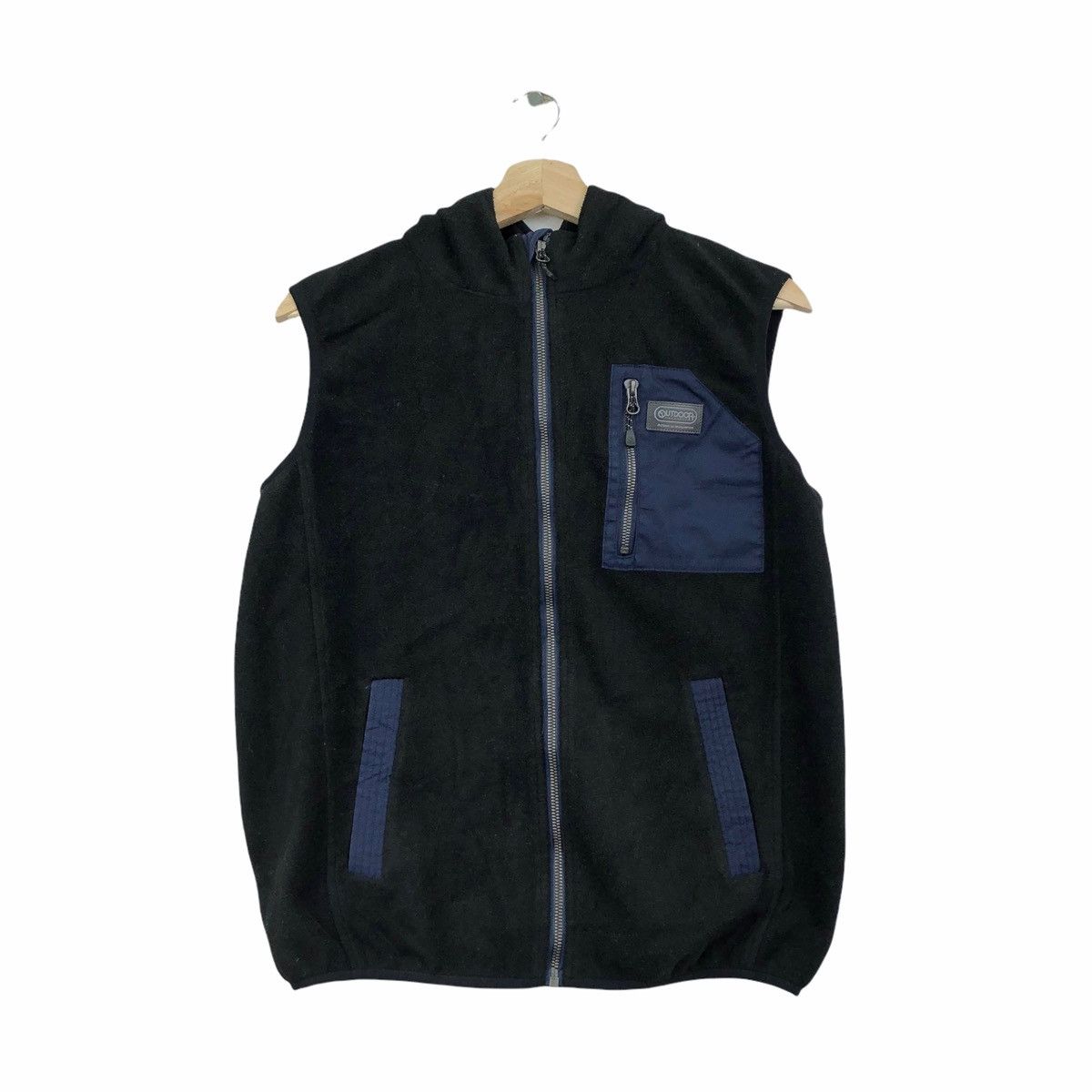 Outdoor Fleece Hoodie Zip Up Vest