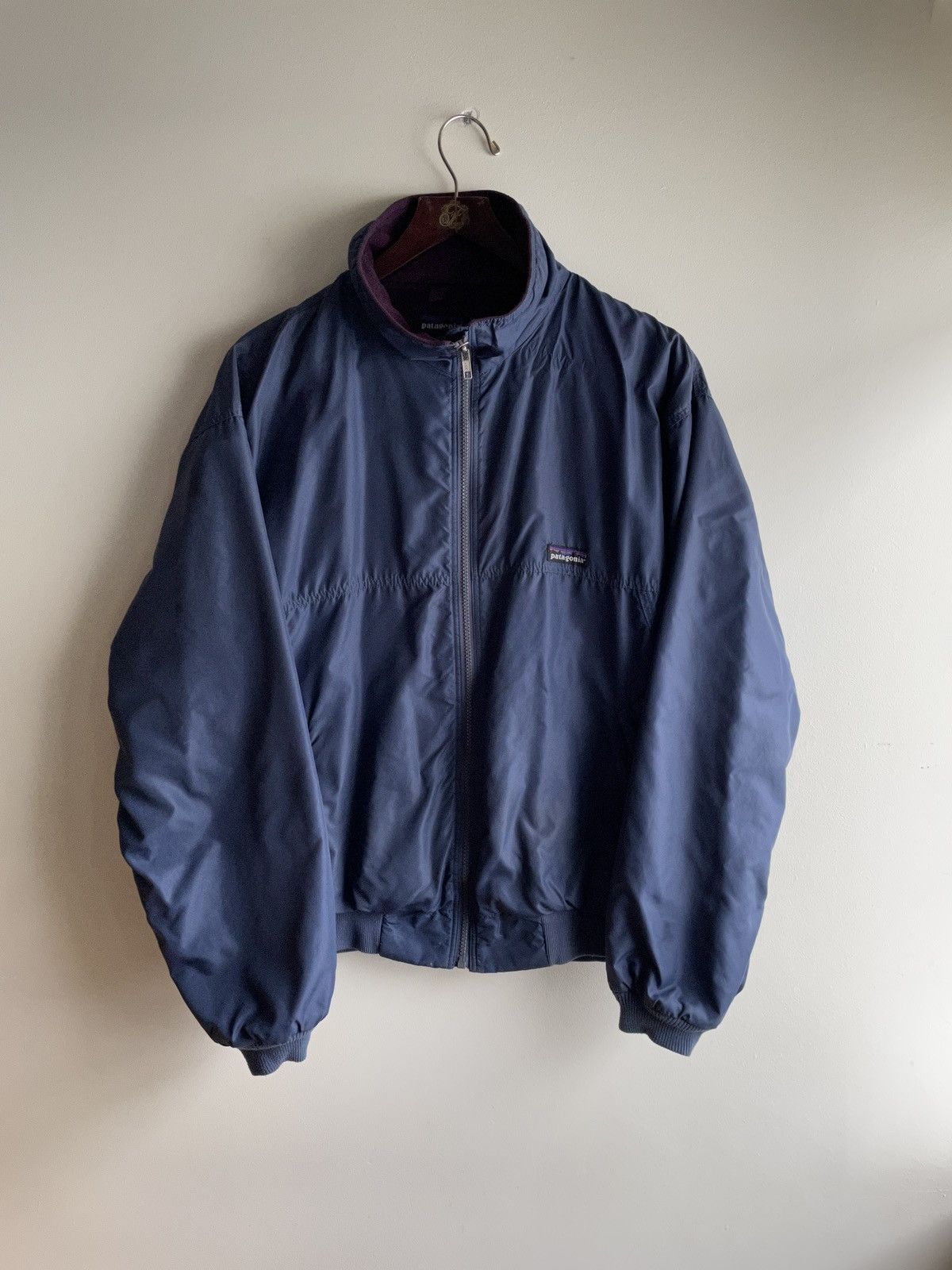 Vintage Patagonia Bomber Jacket Navy Fleece Lined Medium