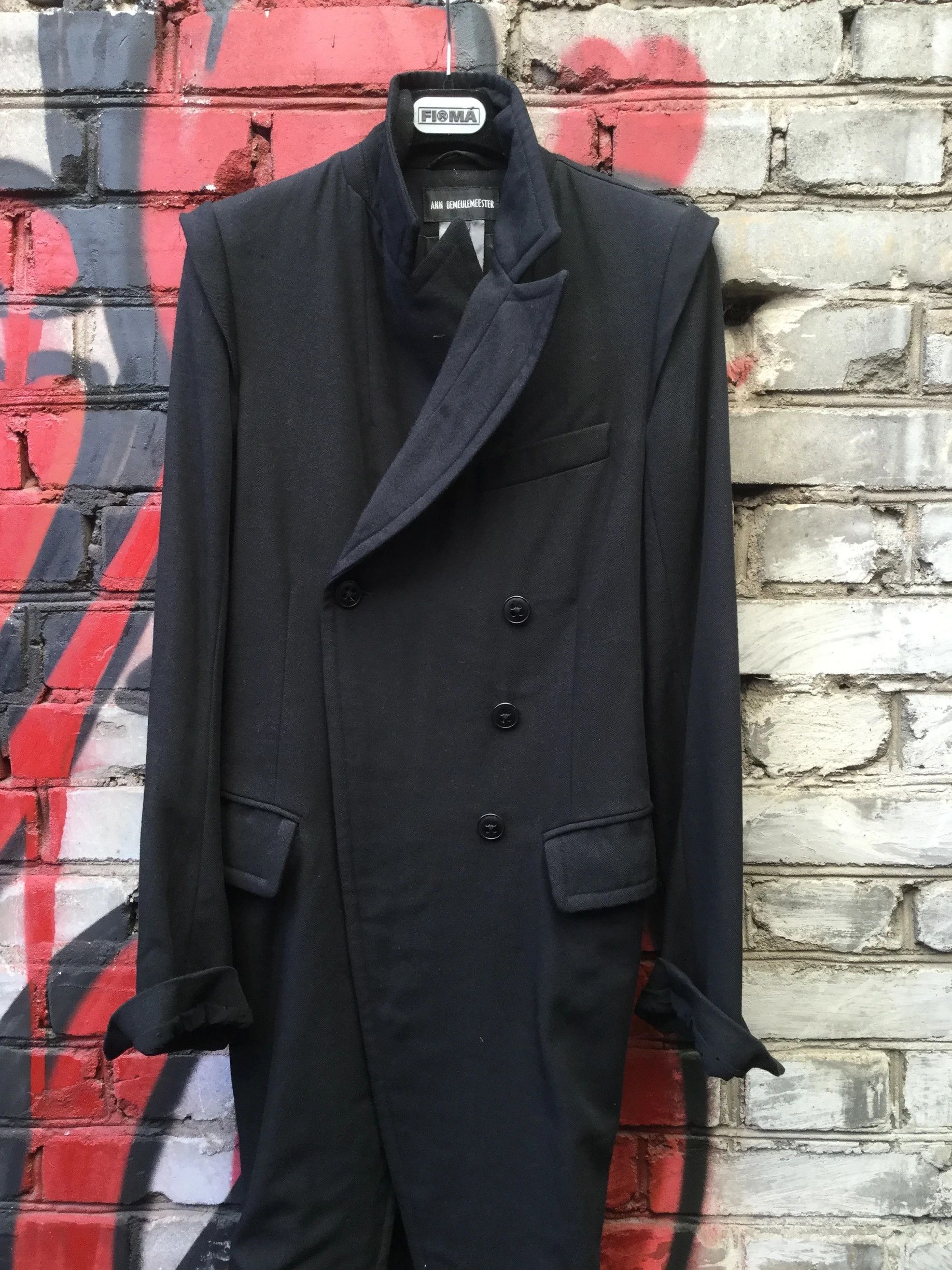 Ann Demeulemeester Asymmetric Double-Breasted coat Size S / US 4 / IT 40 - 2 Thumbnail