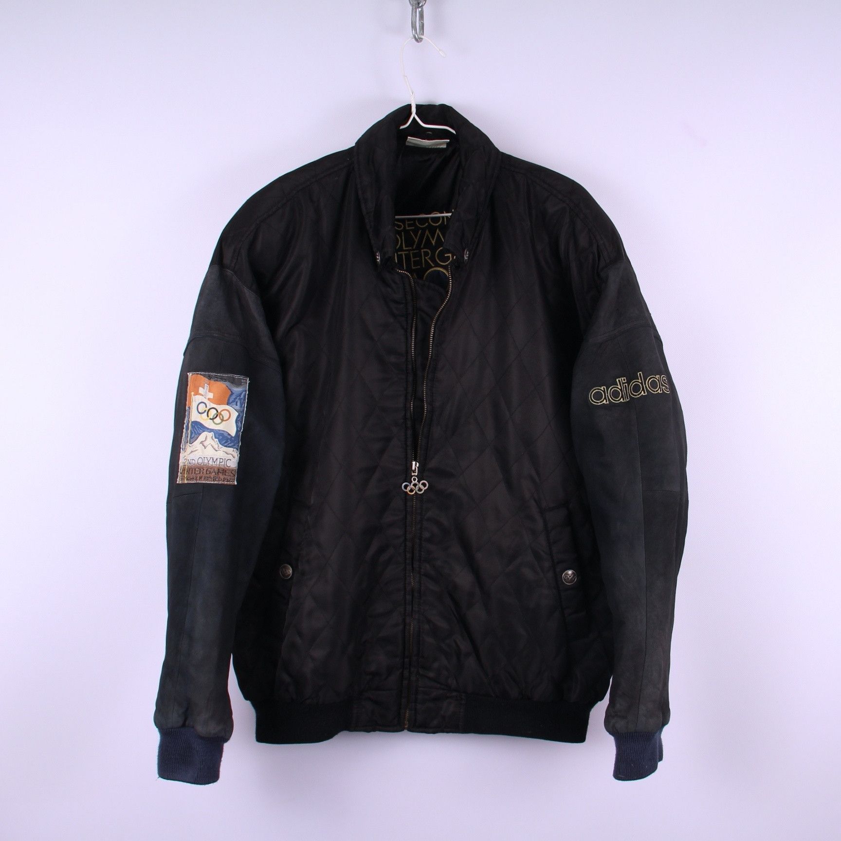 image of Adidas Olympic Games St Moritz 1928 Made In Korea in Black, Men's (Size Large)