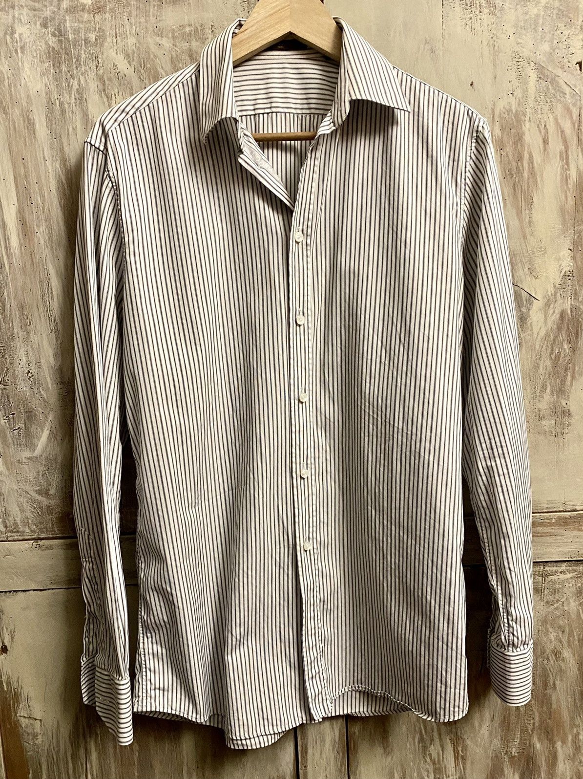 Louis Vuitton white striped shirt 38 men