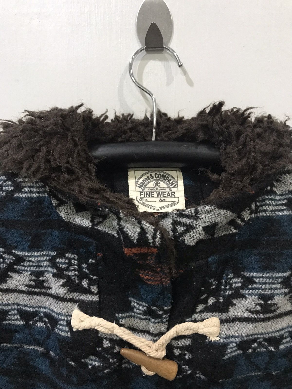 Japanese Brand WOMEN! Navajo Aztec Japan Wool Duffle Hoodie Coat Size US S / EU 44-46 / 1 - 2 Thumbnail