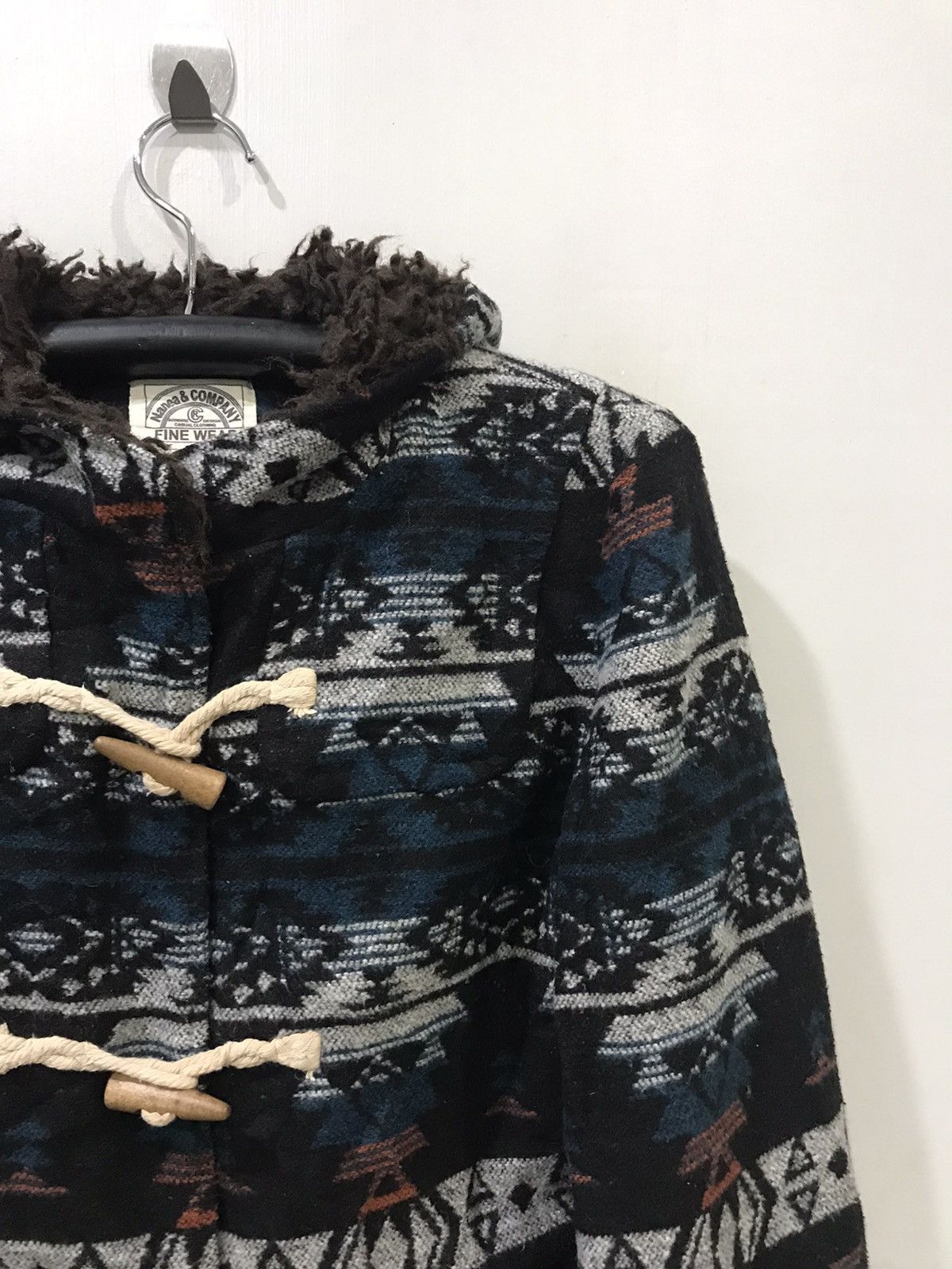Japanese Brand WOMEN! Navajo Aztec Japan Wool Duffle Hoodie Coat Size US S / EU 44-46 / 1 - 4 Thumbnail