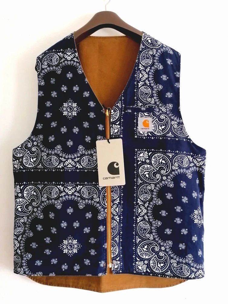 カーハート BANDANA WORK VEST バンダナ柄 ワーク ベスト XL Yahoo!オークション - 即決 未使用【carhartt WIP】カーハート