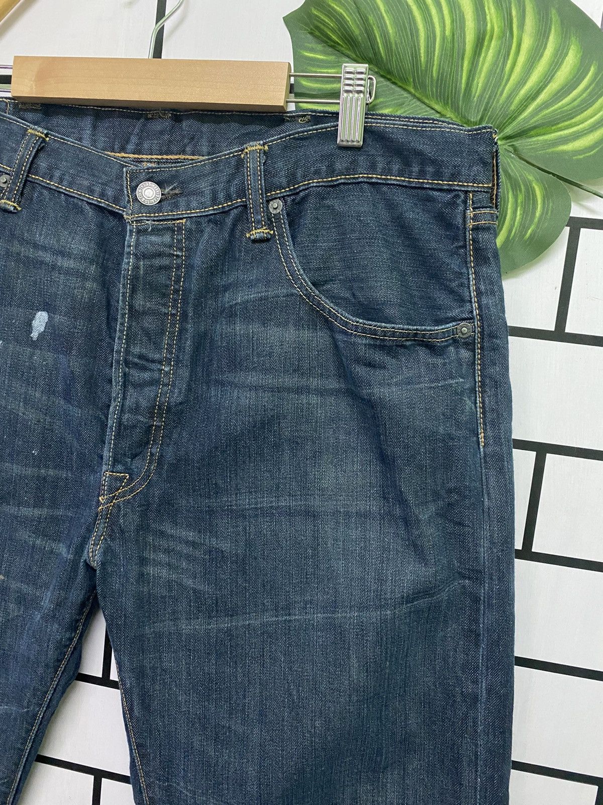 Levi's × Vintage Vintage LEVIS 501 Distress Paint Butterfly Button Denim -L54 Size US 37 - 5 Thumbnail