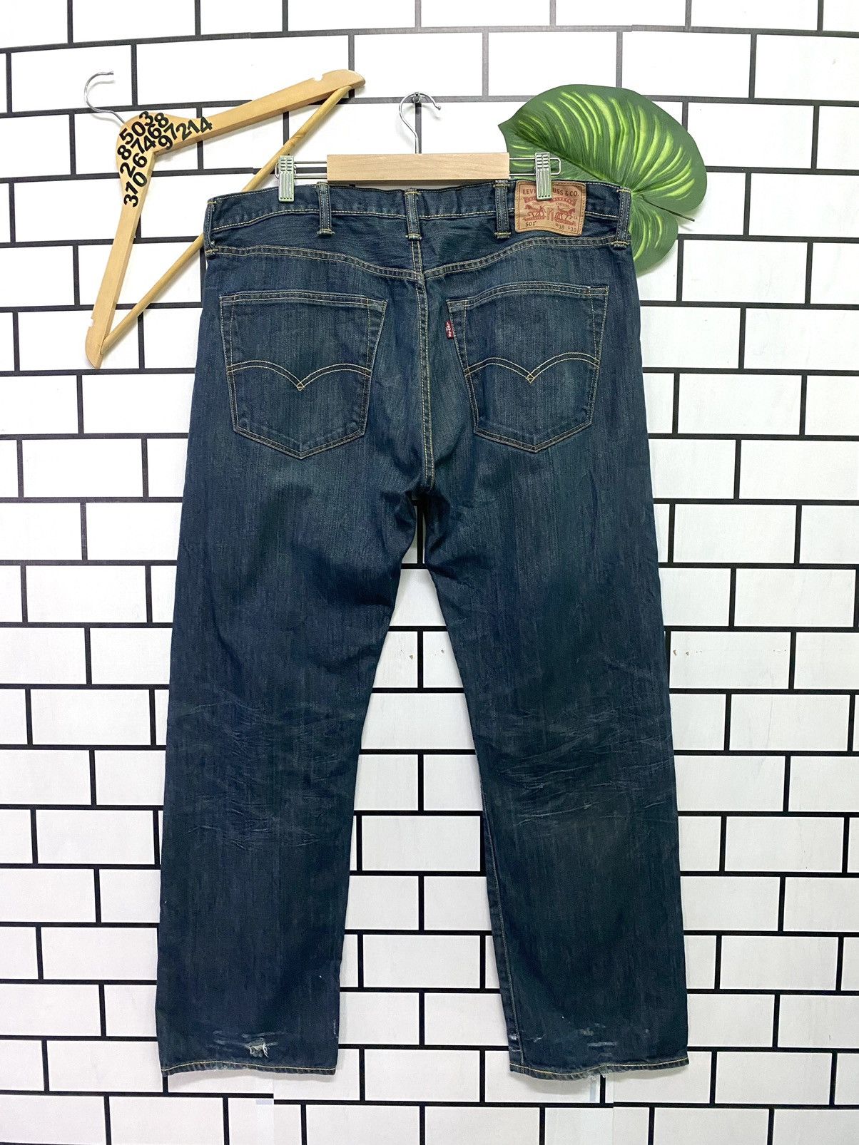 Levi's × Vintage Vintage LEVIS 501 Distress Paint Butterfly Button Denim -L54 Size US 37 - 2 Thumbnail