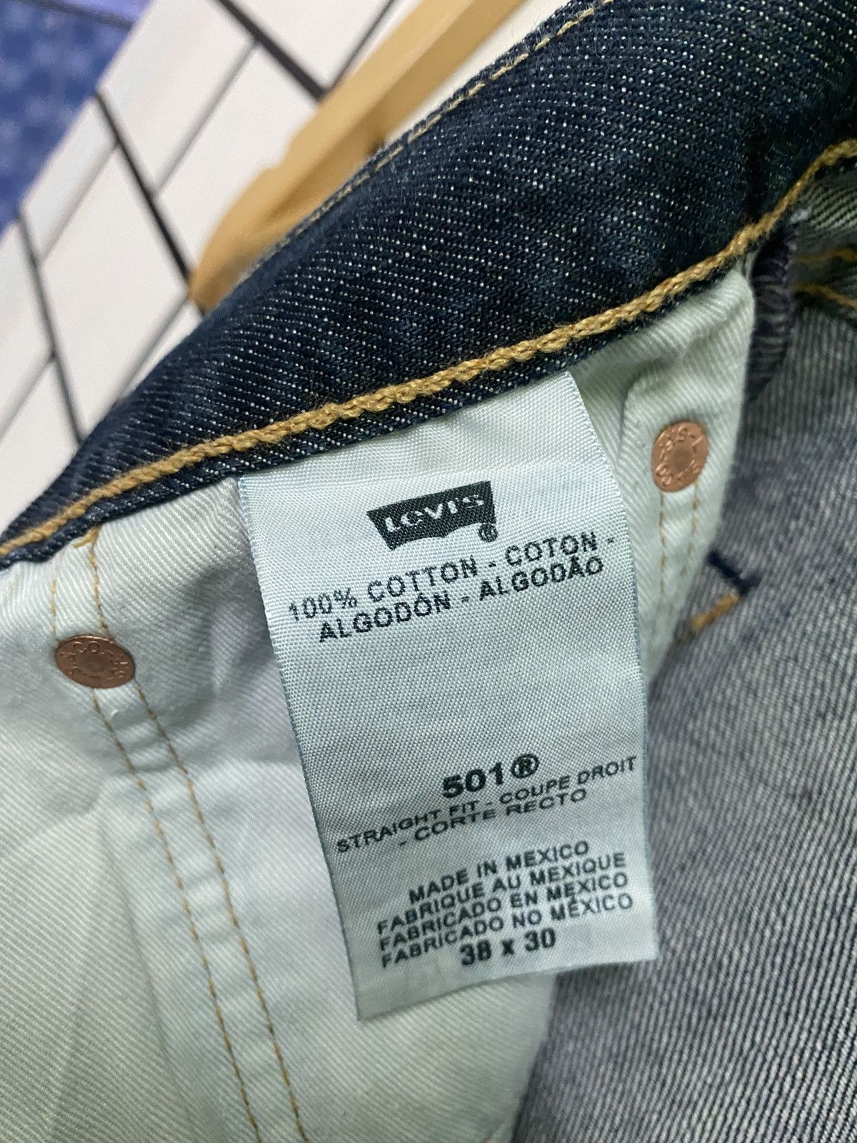 Levi's × Vintage Vintage LEVIS 501 Distress Paint Butterfly Button Denim -L54 Size US 37 - 21 Thumbnail