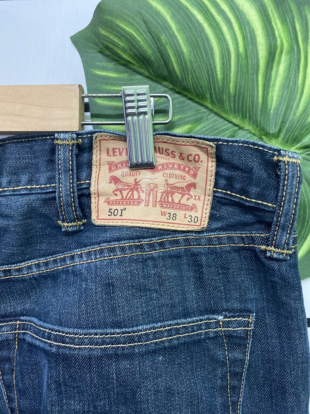 Levi's × Vintage Vintage LEVIS 501 Distress Paint Butterfly Button Denim -L54 Size US 37 - 12 Thumbnail