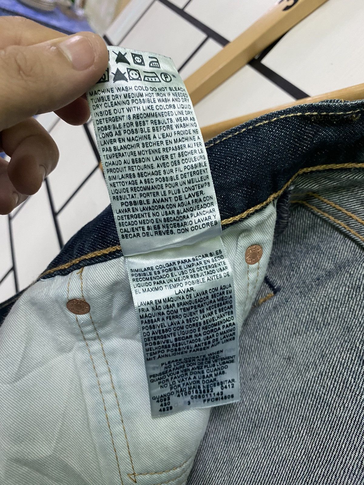 Levi's × Vintage Vintage LEVIS 501 Distress Paint Butterfly Button Denim -L54 Size US 37 - 22 Thumbnail