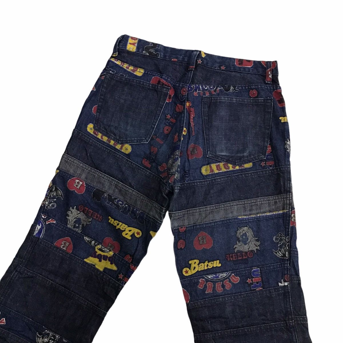 Vintage Vintage Batsu Overprint Patchwork Denim Jeans Size US 31 - 7 Thumbnail