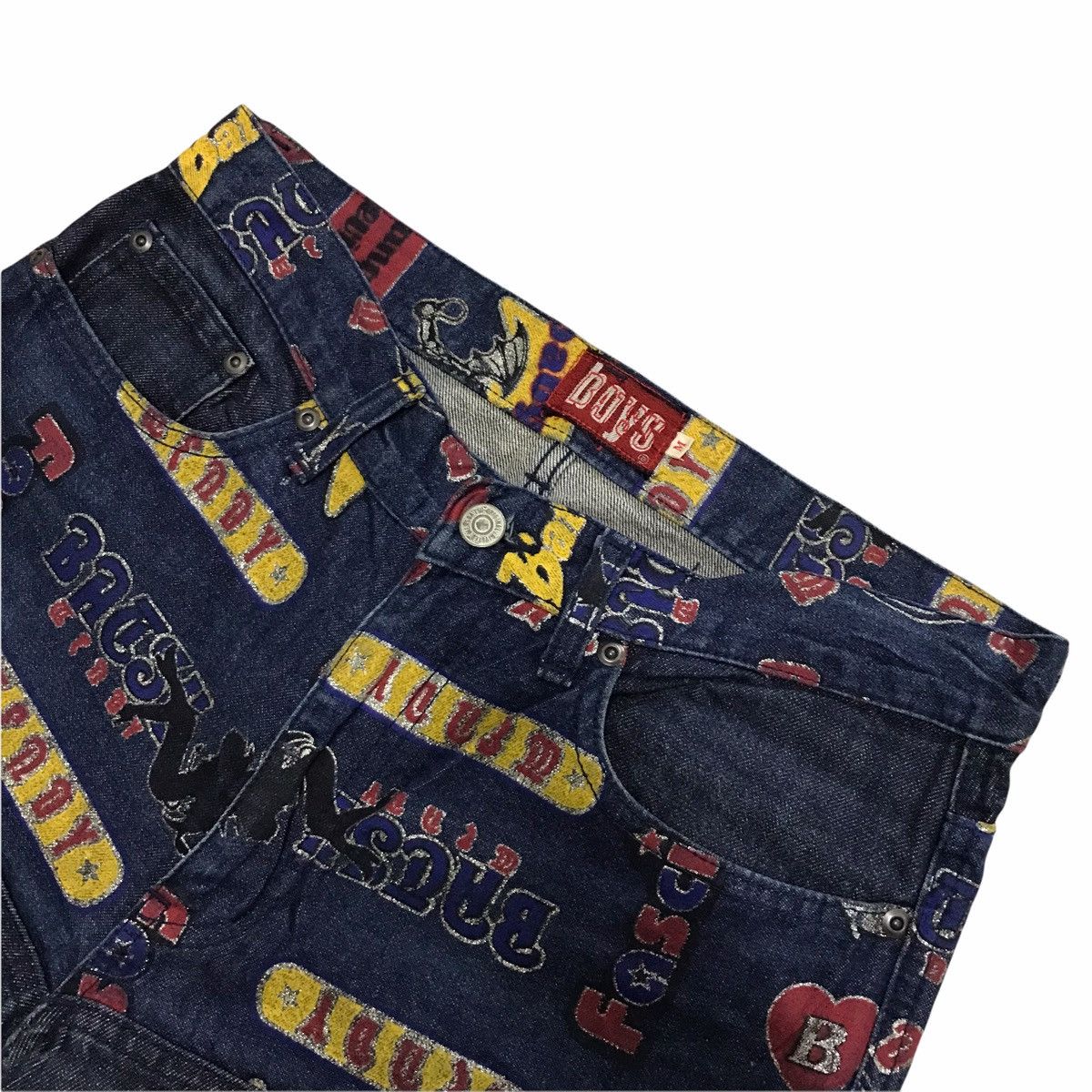 Vintage Vintage Batsu Overprint Patchwork Denim Jeans Size US 31 - 5 Thumbnail