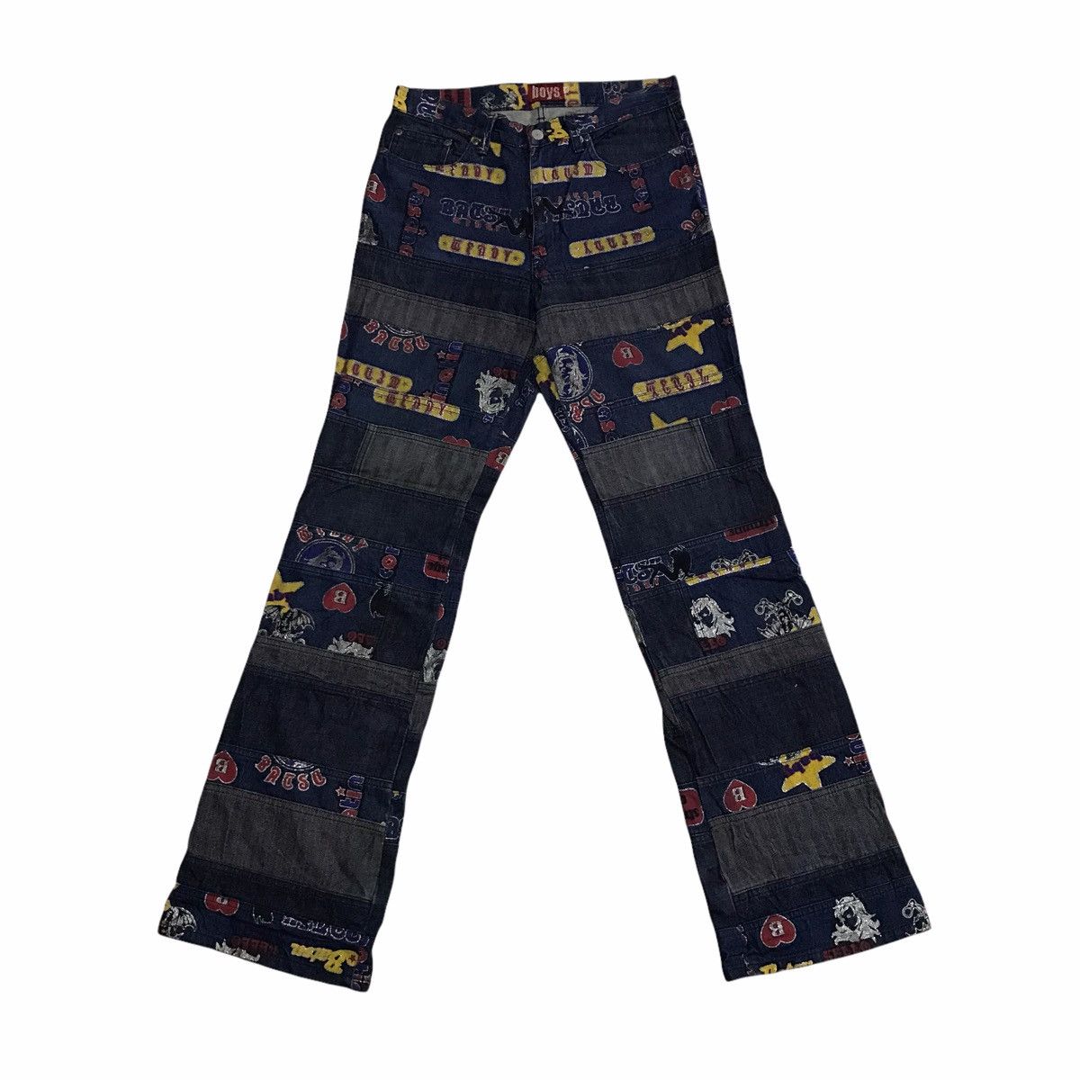 Vintage Vintage Batsu Overprint Patchwork Denim Jeans Size US 31 - 3 Thumbnail