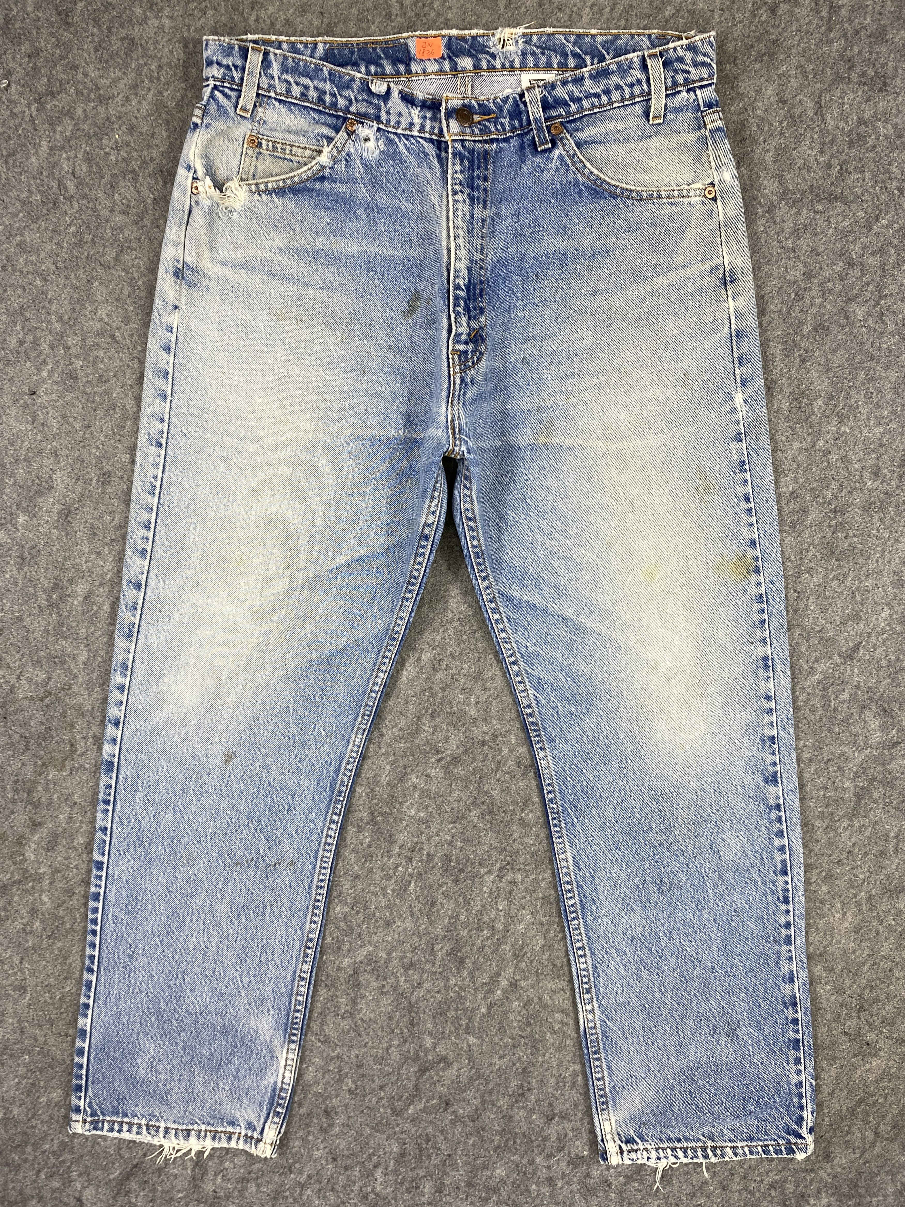 Light Blue Wash Vintage Levi's 505 Orange Tab 35x29 Denim