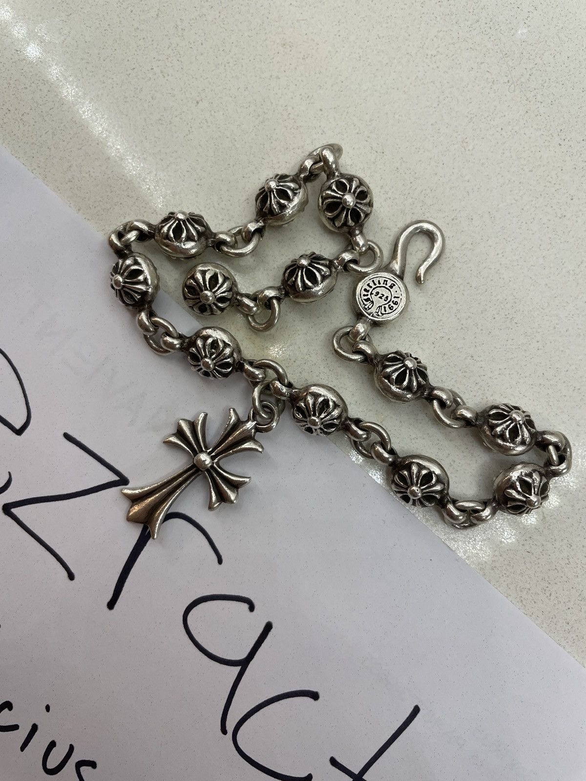 Chrome Hearts Plus Bracelet w/ Cross Charm +++
