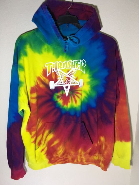 Thrasher tie dye store hoodie rainbow