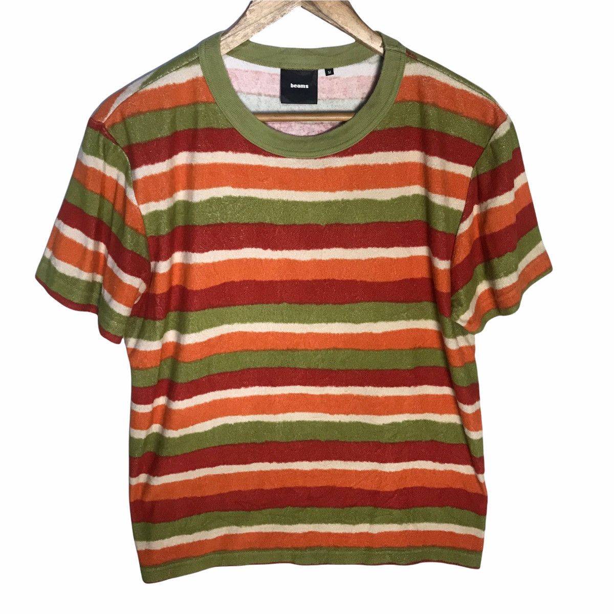 Beams Plus Beams multicolour stripes towelling tshirt | Grailed