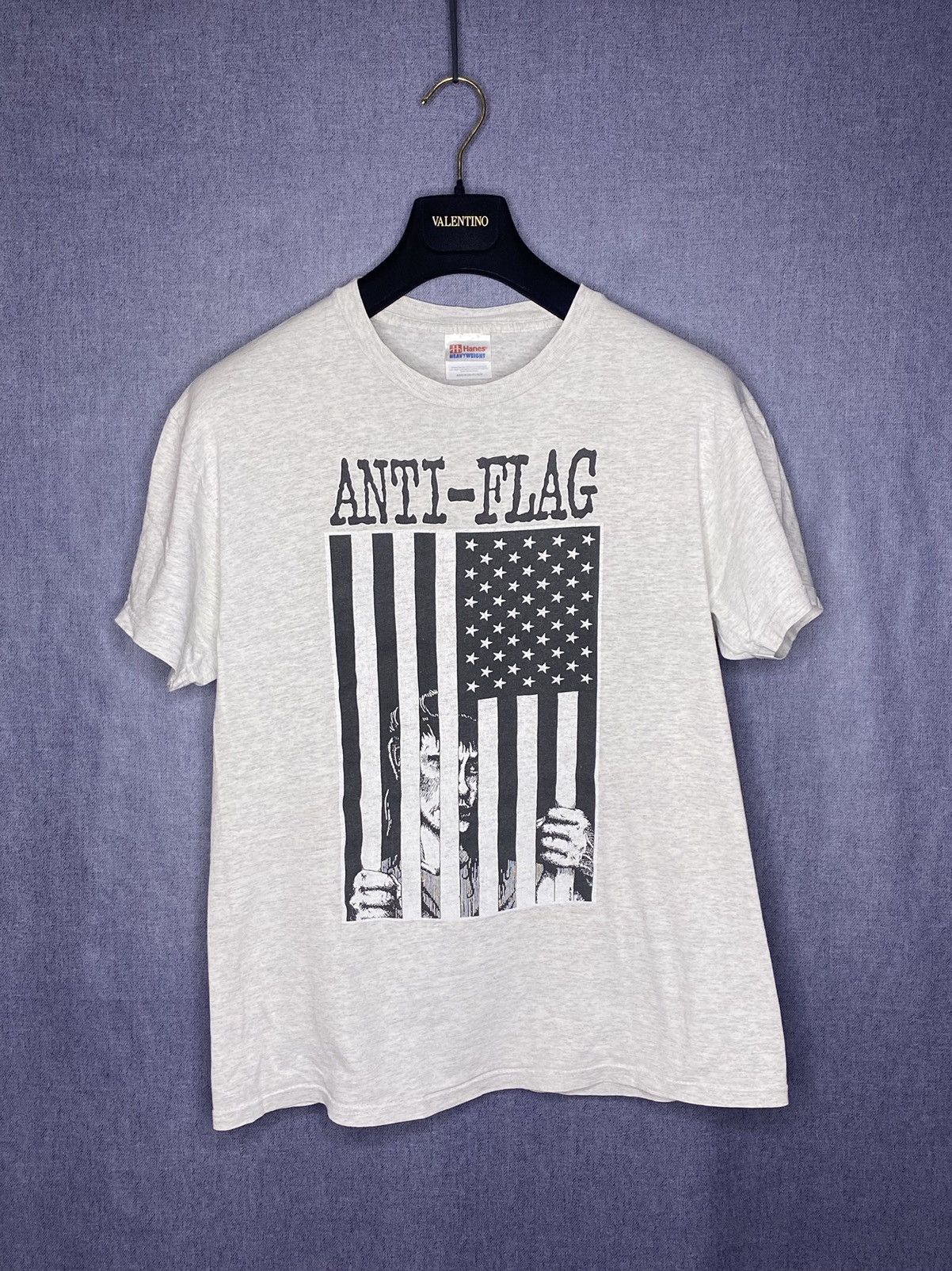 Band Tees × Hanes × Vintage Vintage 90s Anti Flag Punk T shirt Size US M / EU 48-50 / 2 - 1 Thumbnail