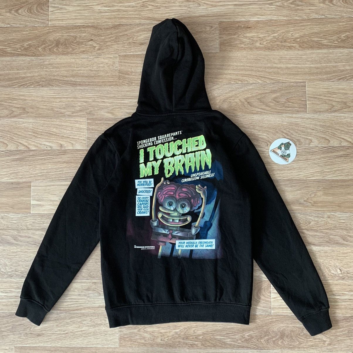 I touched my brain best sale spongebob hoodie