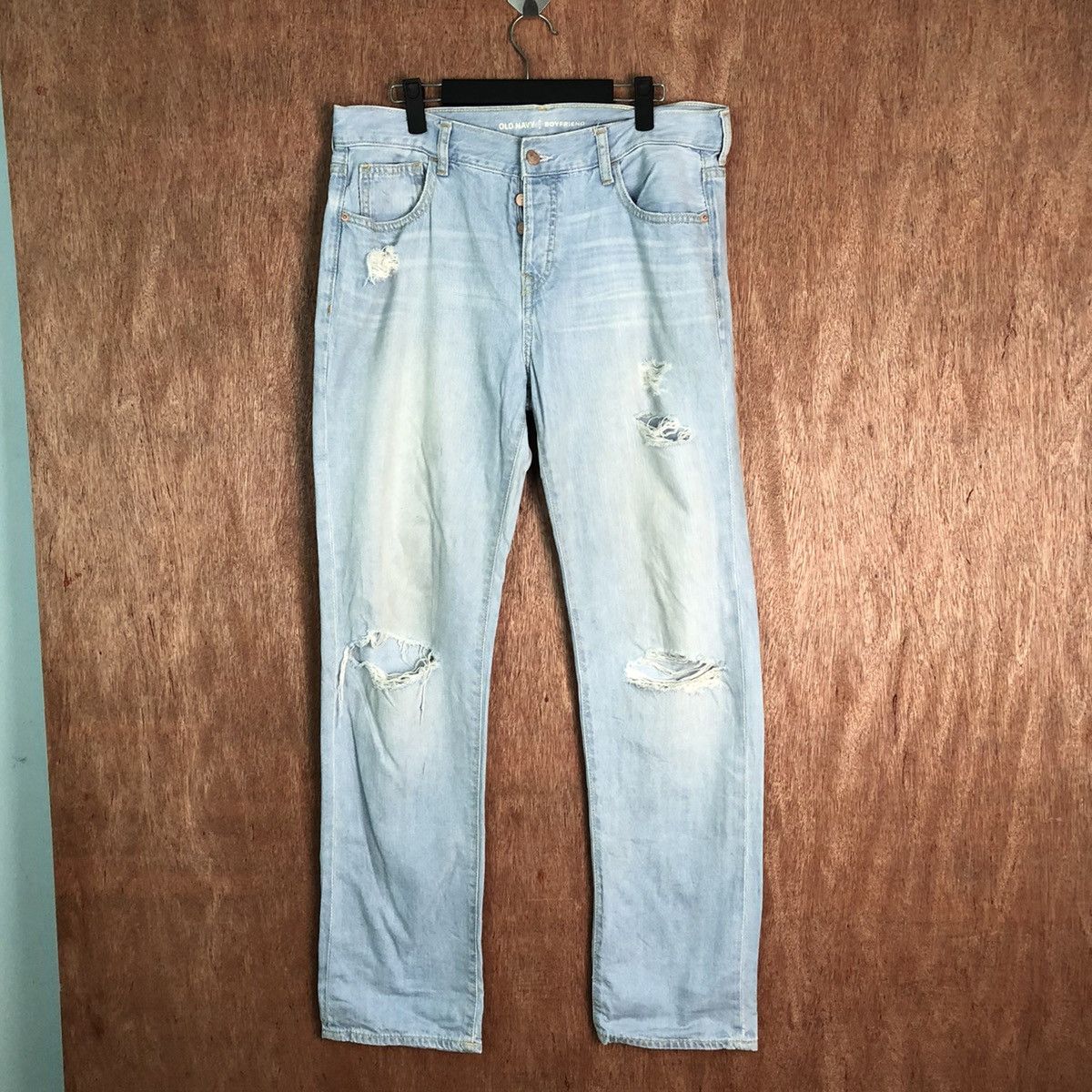 image of Blue Distressed Denim Pants 6347, Men's (Size 32)