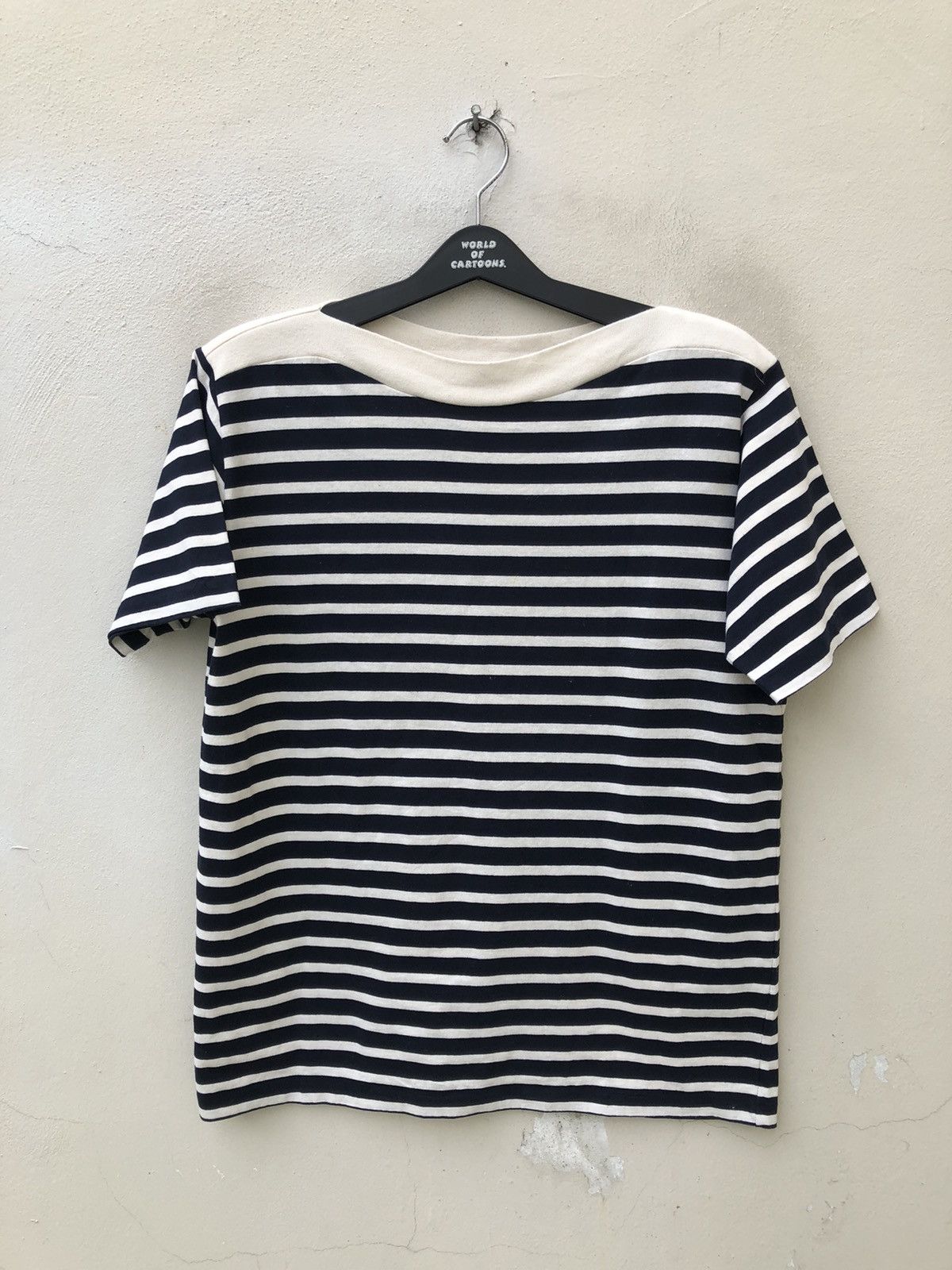 Devilock Attractions Japan Navy White Border Striped Basque t shirt Size US M / EU 48-50 / 2 - 3 Thumbnail