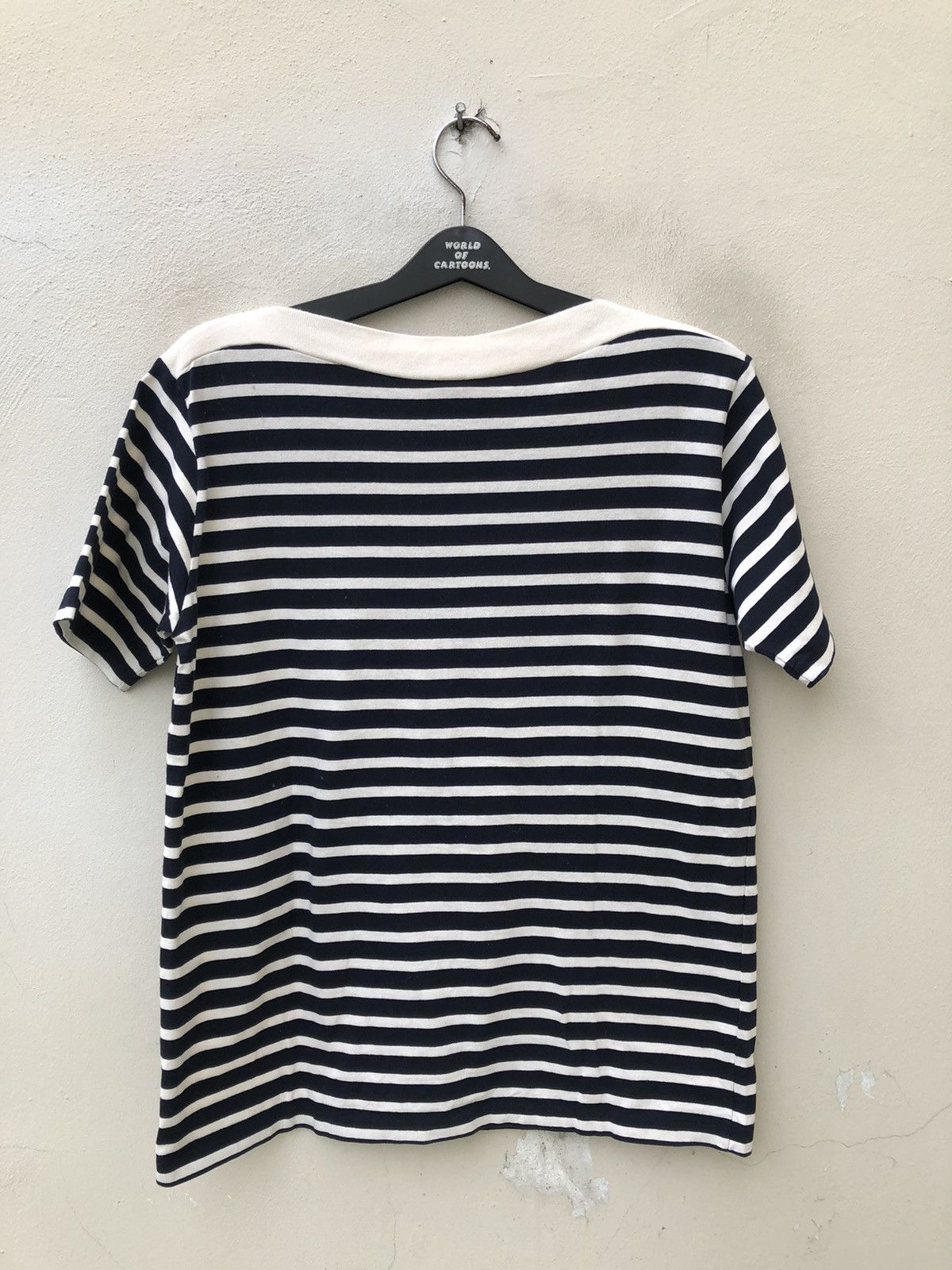 Devilock Attractions Japan Navy White Border Striped Basque t shirt Size US M / EU 48-50 / 2 - 9 Thumbnail