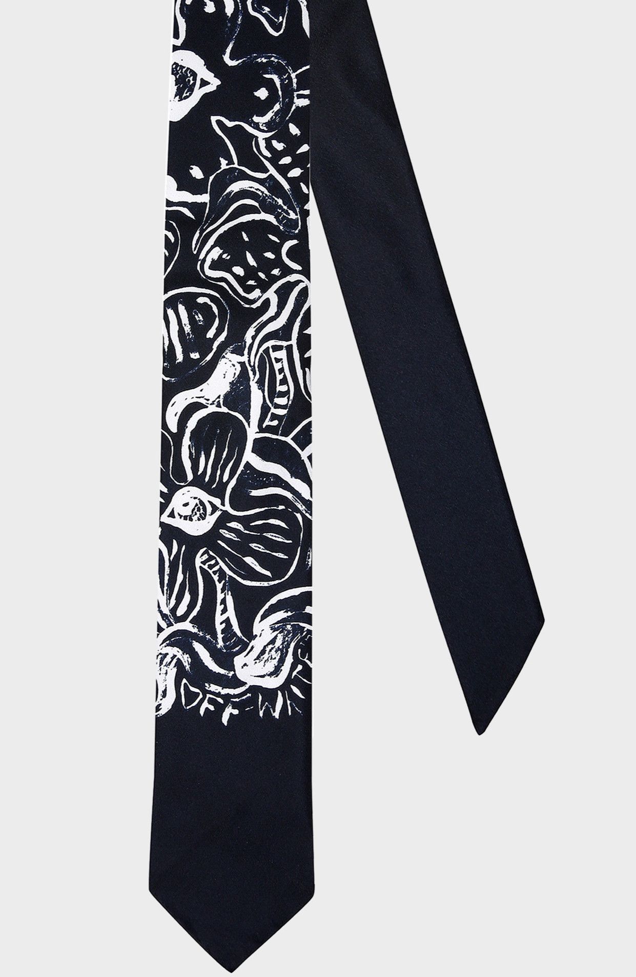 Off-White Floral Silk Tie Size ONE SIZE - 1 Thumbnail