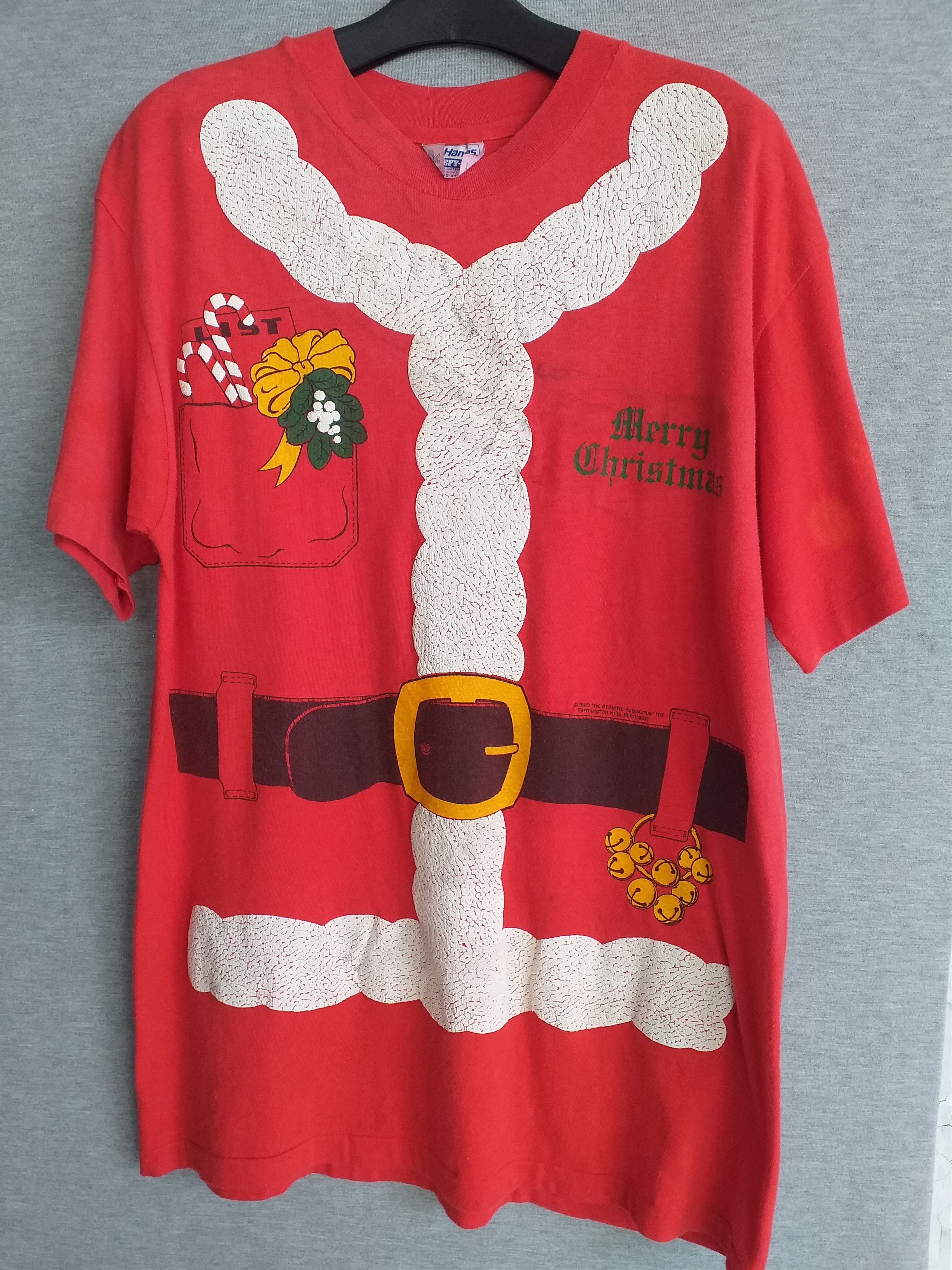 Santa Cruz Skateboards Vintage 1980 Merry Christmas Rare T shirt Size US L / EU 52-54 / 3 - 1 Thumbnail