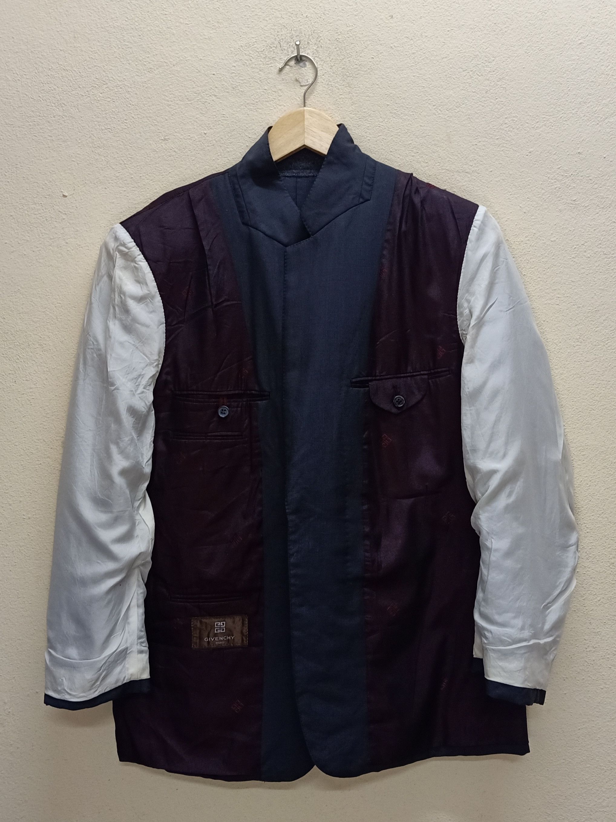 Givenchy GIVENCHY Paris Double Breasted Gray Suit Jacket Blazer Size 44R - 3 Thumbnail