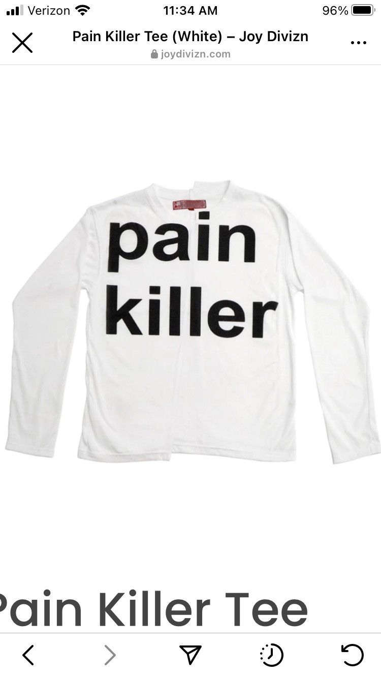 pain killer joy divizn ロンT Pre-owned Joy Divizn Painkiller Long Sleeve Tee In White