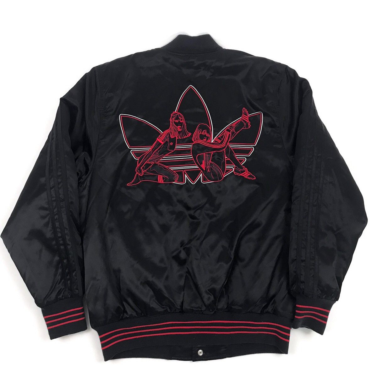 Adidas satin hot sale bomber jacket