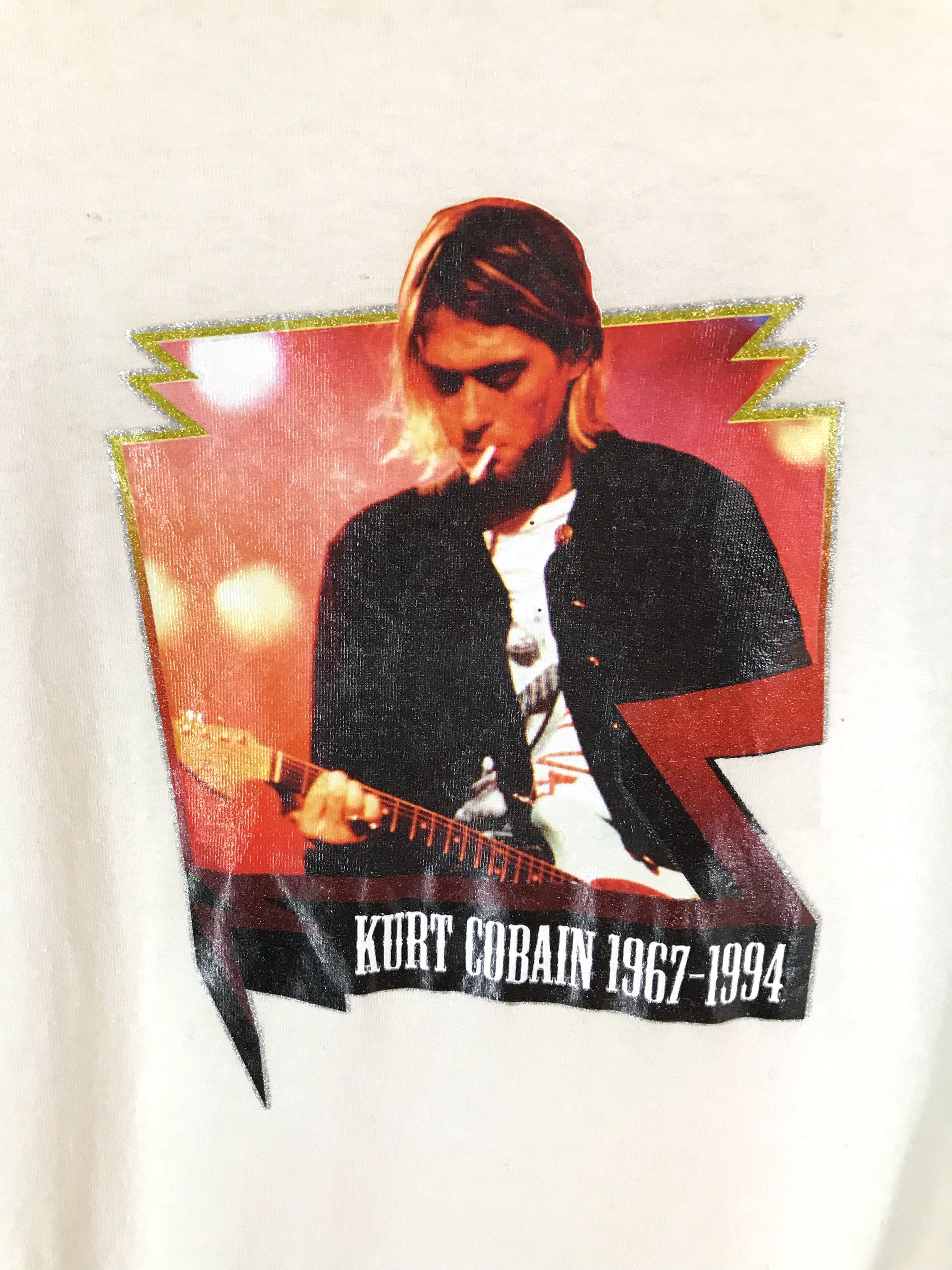 Band Tees Kurt Cobain 1967-1994 Iron On Glitter T Shirt Size US M / EU 48-50 / 2 - 2 Thumbnail