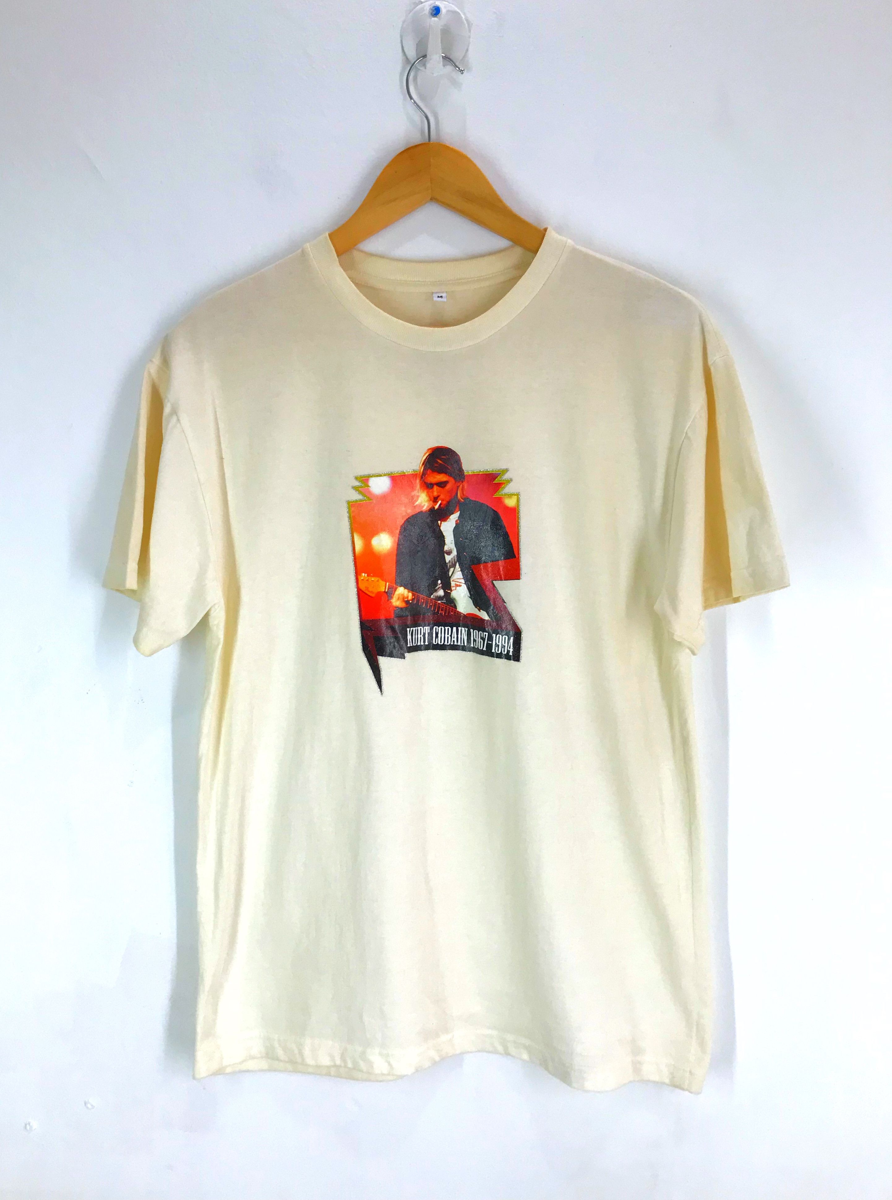 Band Tees Kurt Cobain 1967-1994 Iron On Glitter T Shirt Size US M / EU 48-50 / 2 - 1 Thumbnail