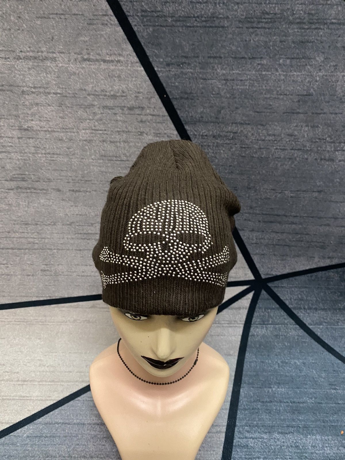 Japanese Brand Unknown Japanese Sparkling Skull Skeleton Punk Beanie Hats Size ONE SIZE - 2 Thumbnail