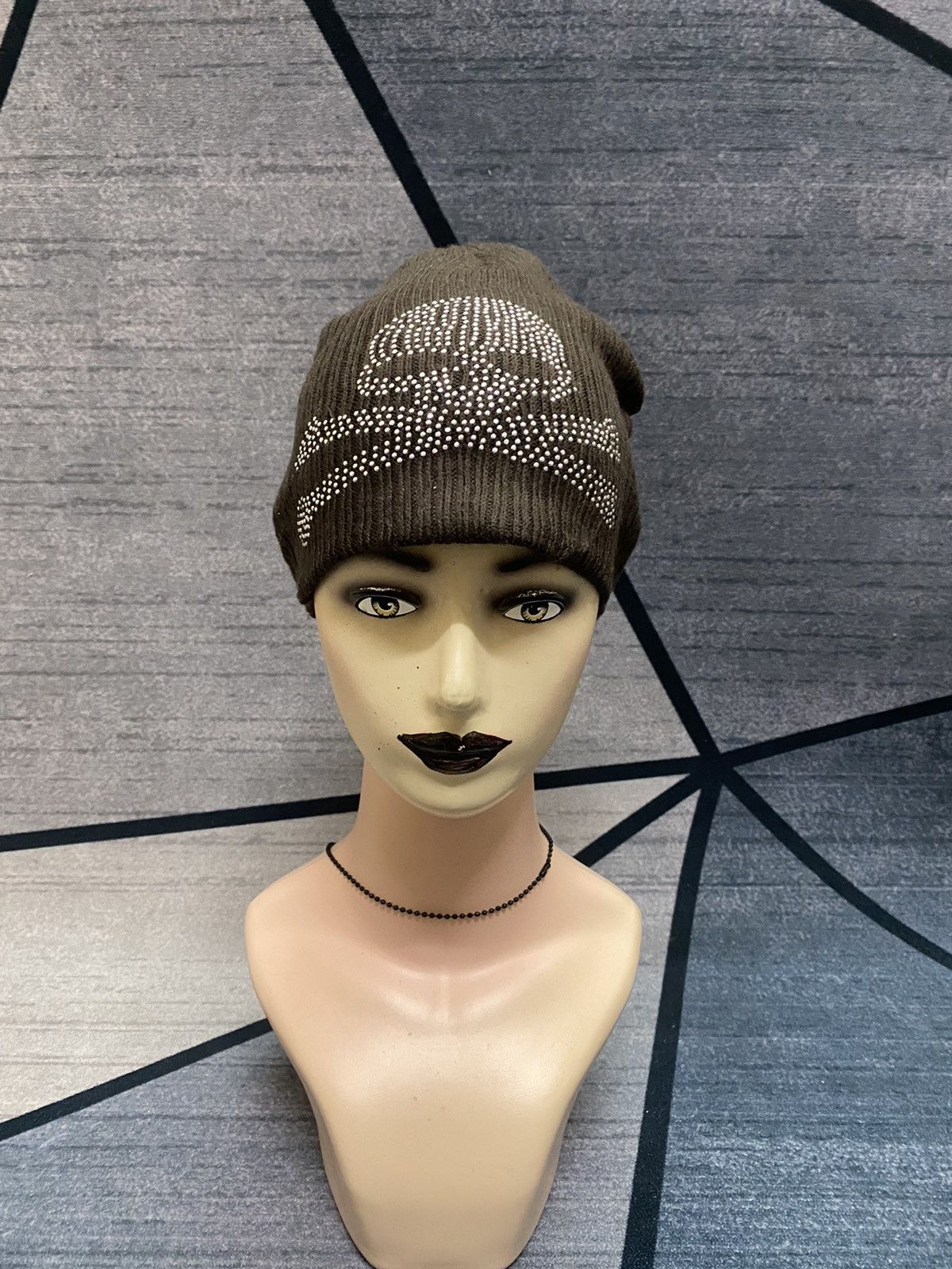 Unknown Japanese Sparkling Skull Skeleton Punk Beanie Hats