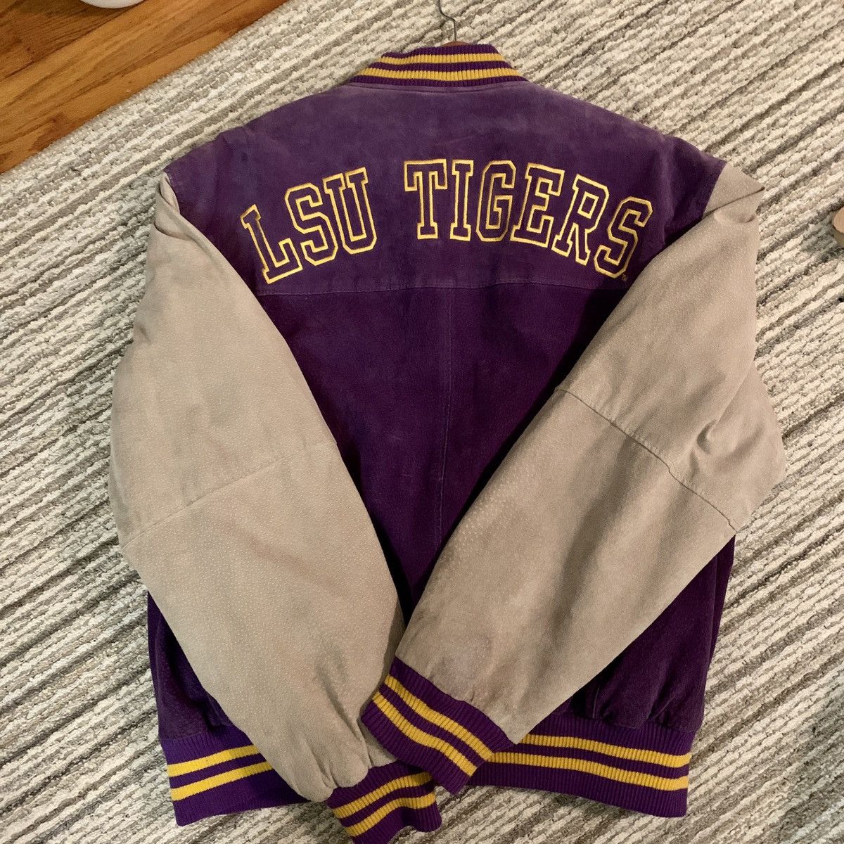 Maker of Jacket Varsity Jackets Marlboro Purple Yellow Letterman