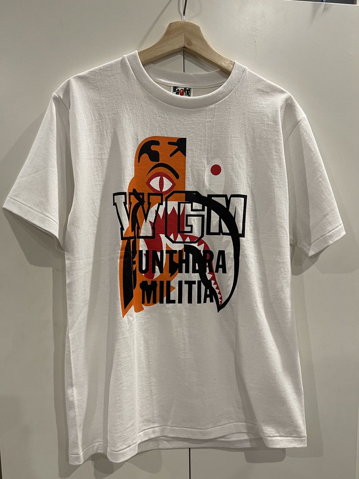Bape BAPE Tiger Shark Funthera Militia Tee White Size US M / EU 48-50 / 2 - 1 Thumbnail