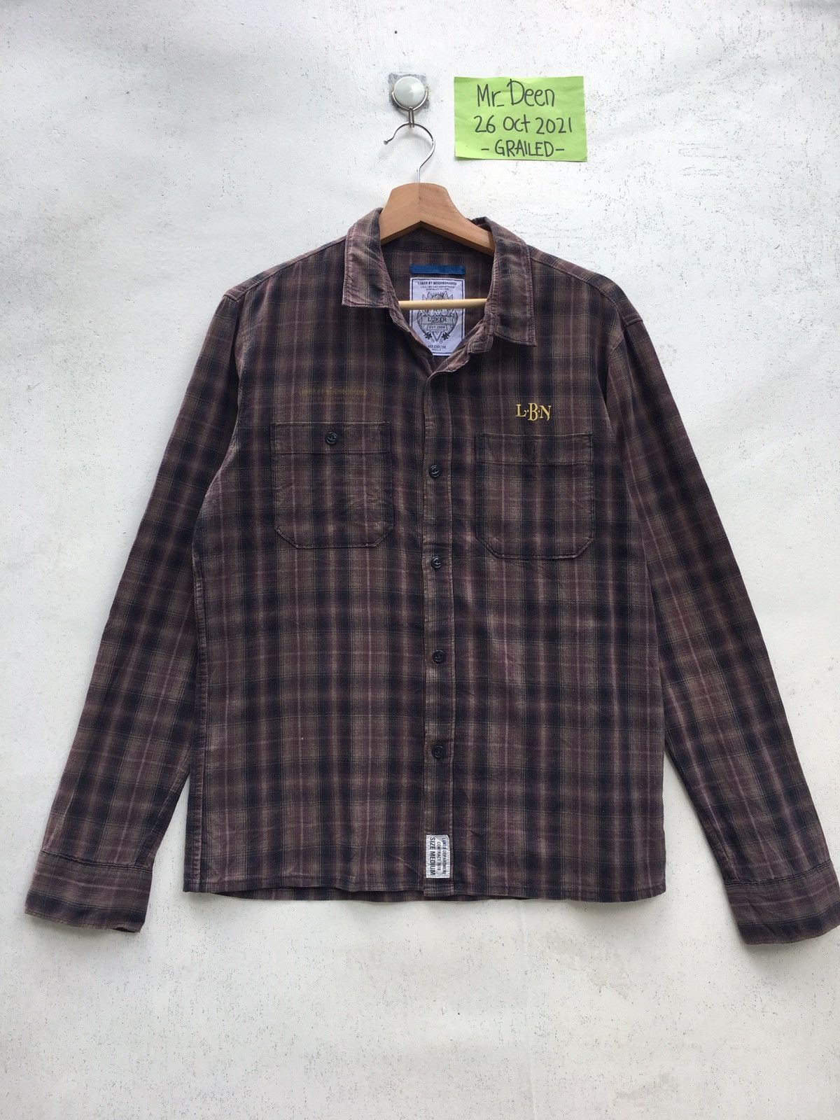 image of Luker By Neighborhood L.b.n Checkered Flannel in Purple, Men's (Size Medium)