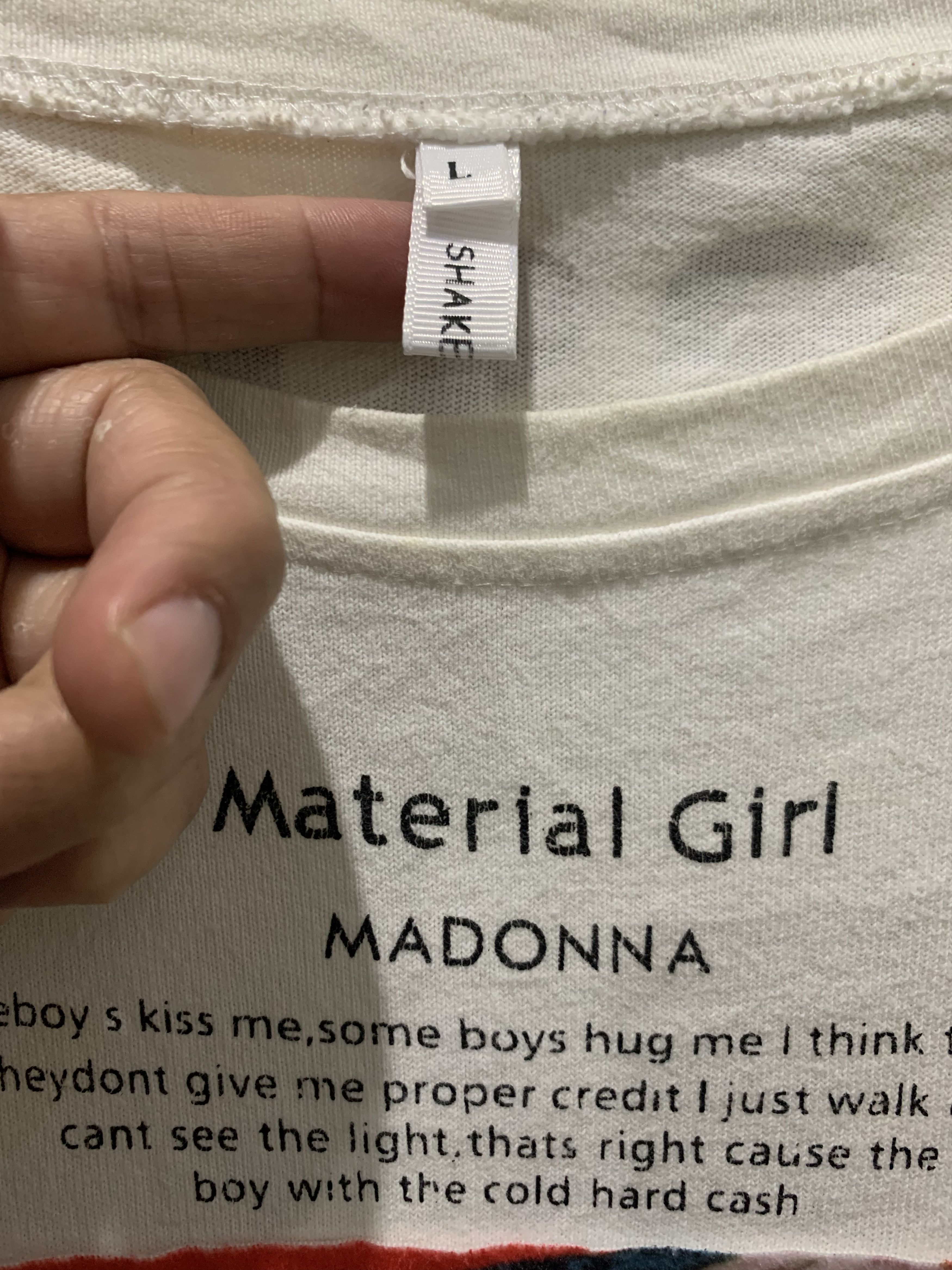 Band Tees Madonna "Metarial Girl" Song x Patched Photo Band Tee Size US L / EU 52-54 / 3 - 3 Thumbnail