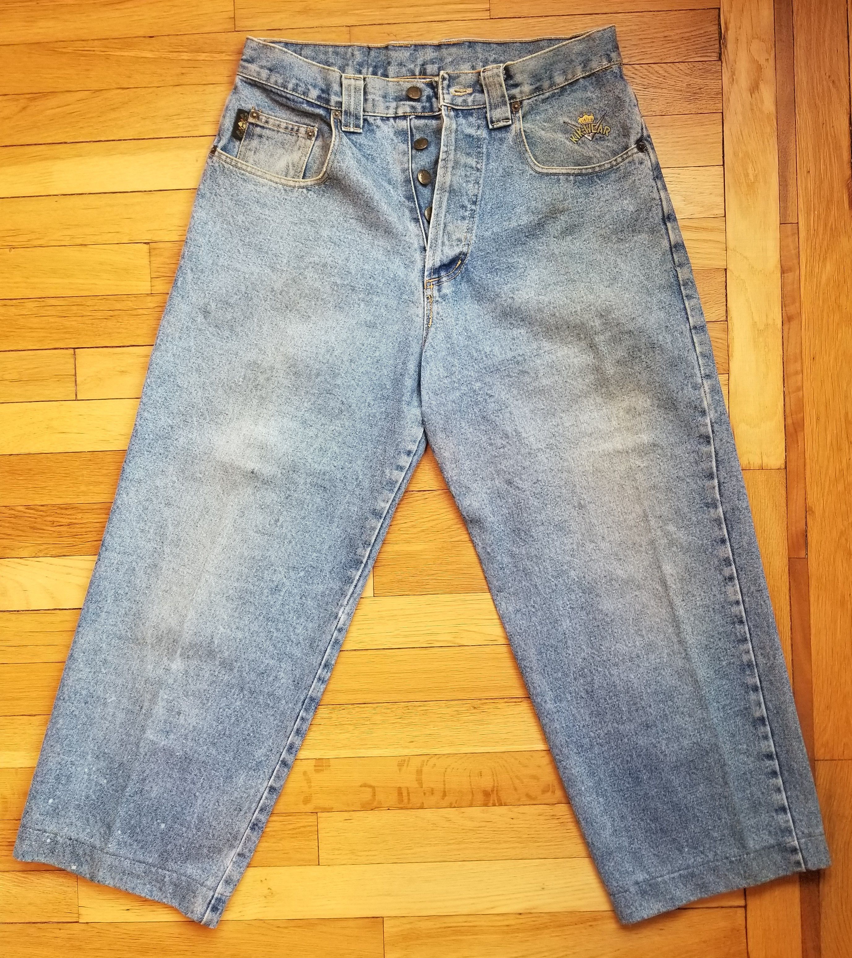 Jnco × Vintage VTG Kik Wear 91 Baggy Rave Jeans USA Made Doze 