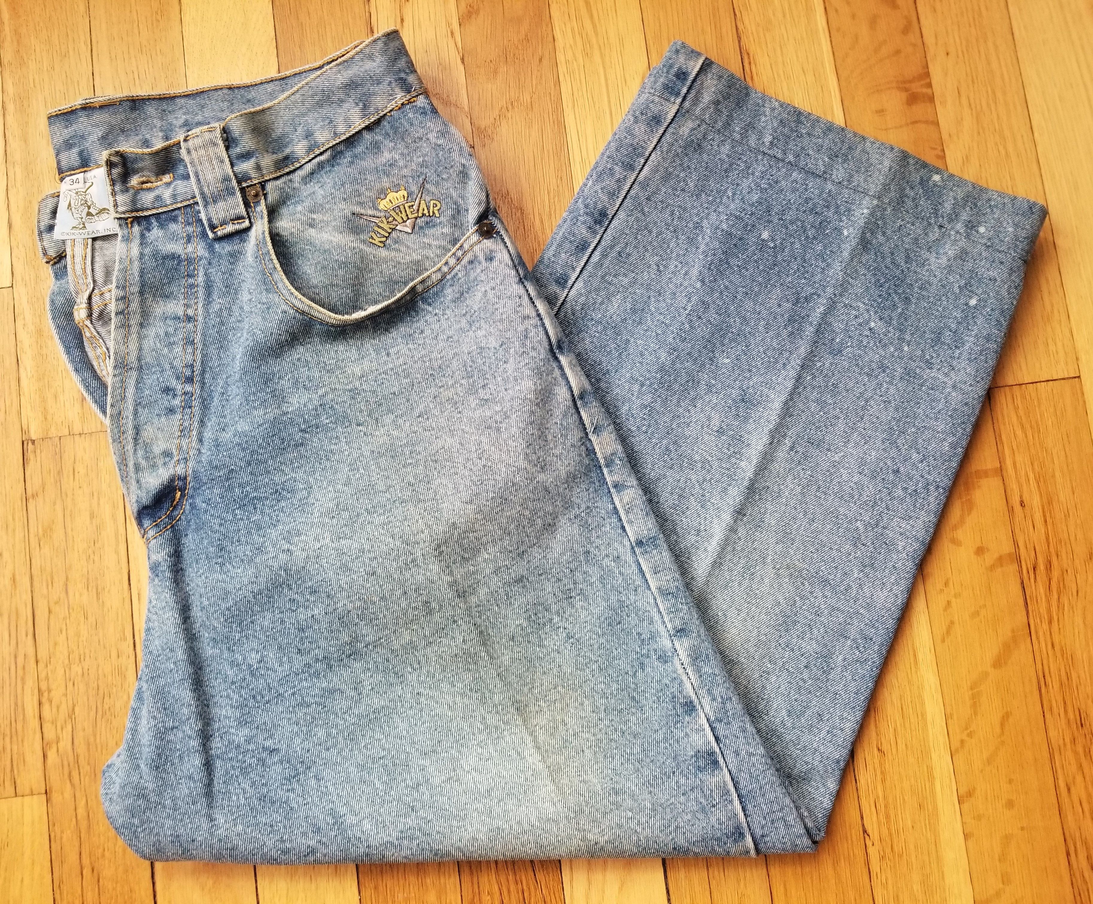 Jnco × Vintage VTG Kik Wear 91 Baggy Rave Jeans USA Made Doze 