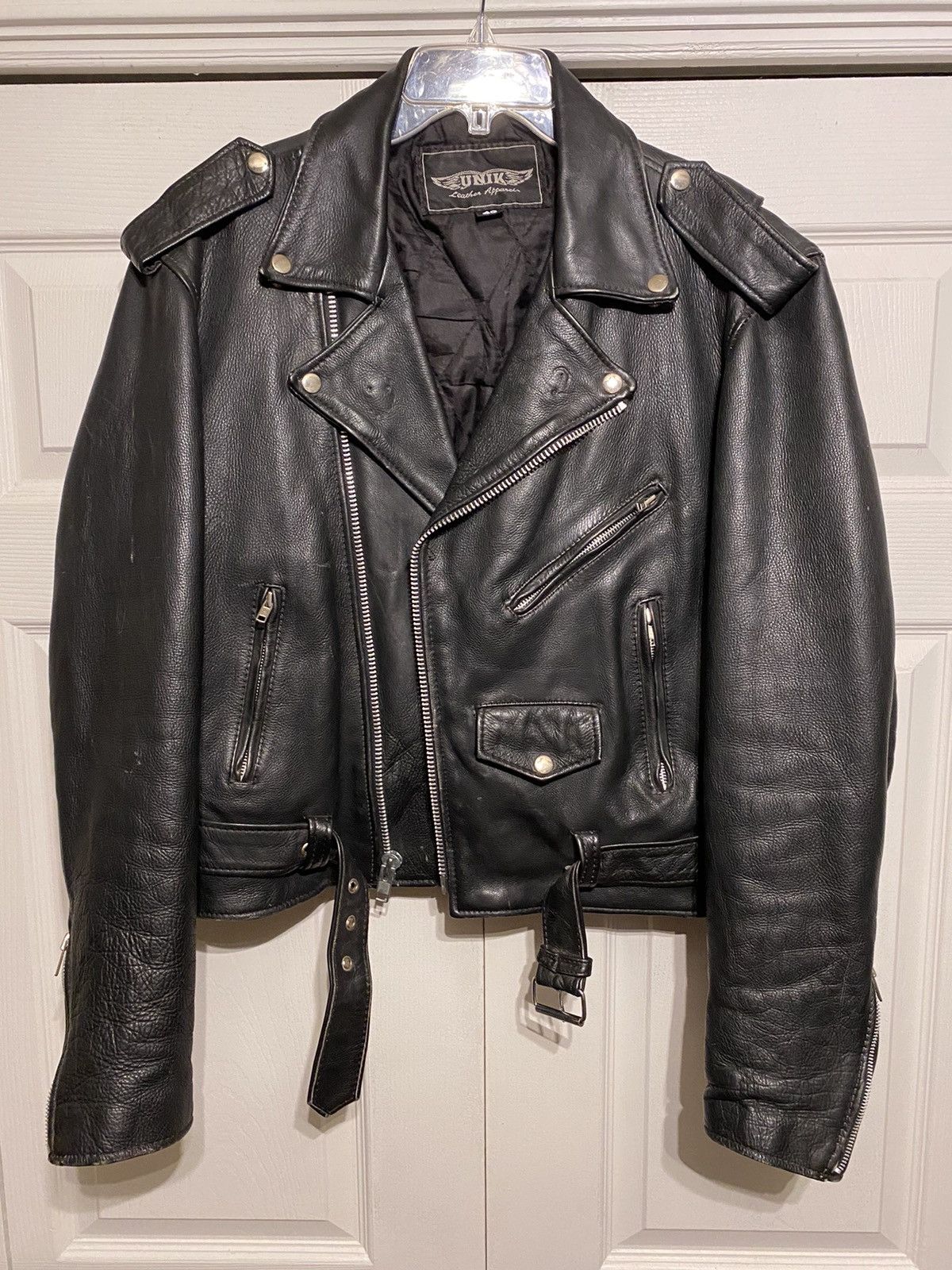 Leather biker jacket