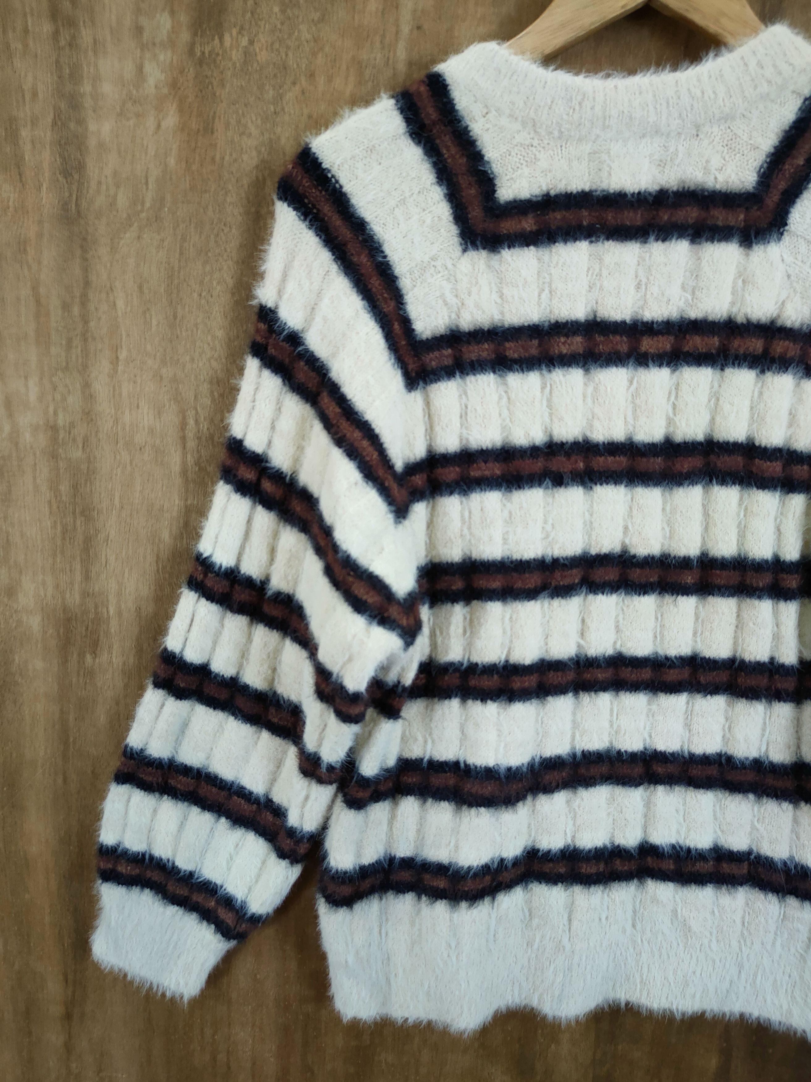 Homespun Knitwear D Flove stripe mohair fur cobain shaggy knitwear #46-994 Size US S / EU 44-46 / 1 - 11 Thumbnail
