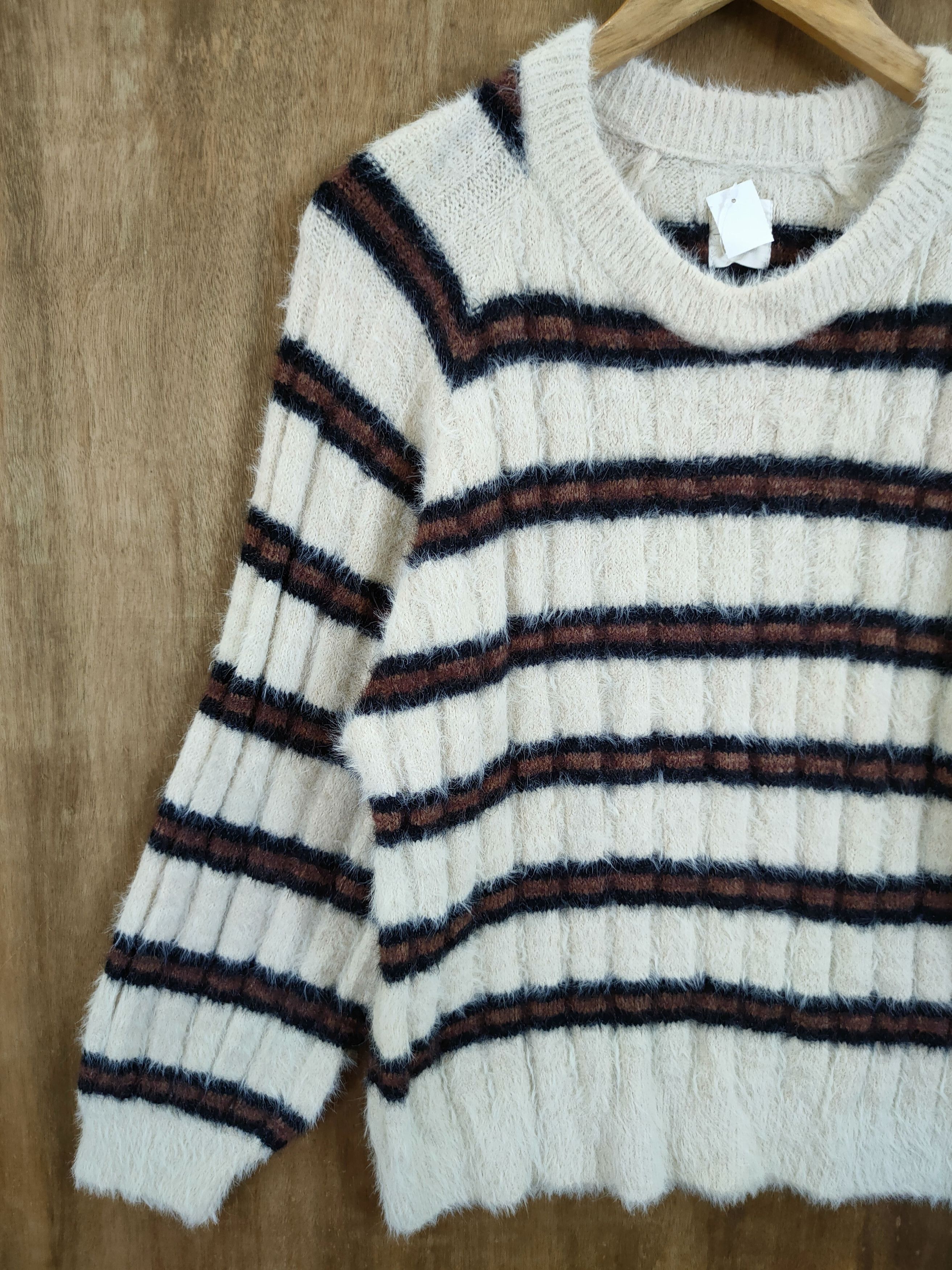 Homespun Knitwear D Flove stripe mohair fur cobain shaggy knitwear #46-994 Size US S / EU 44-46 / 1 - 2 Thumbnail