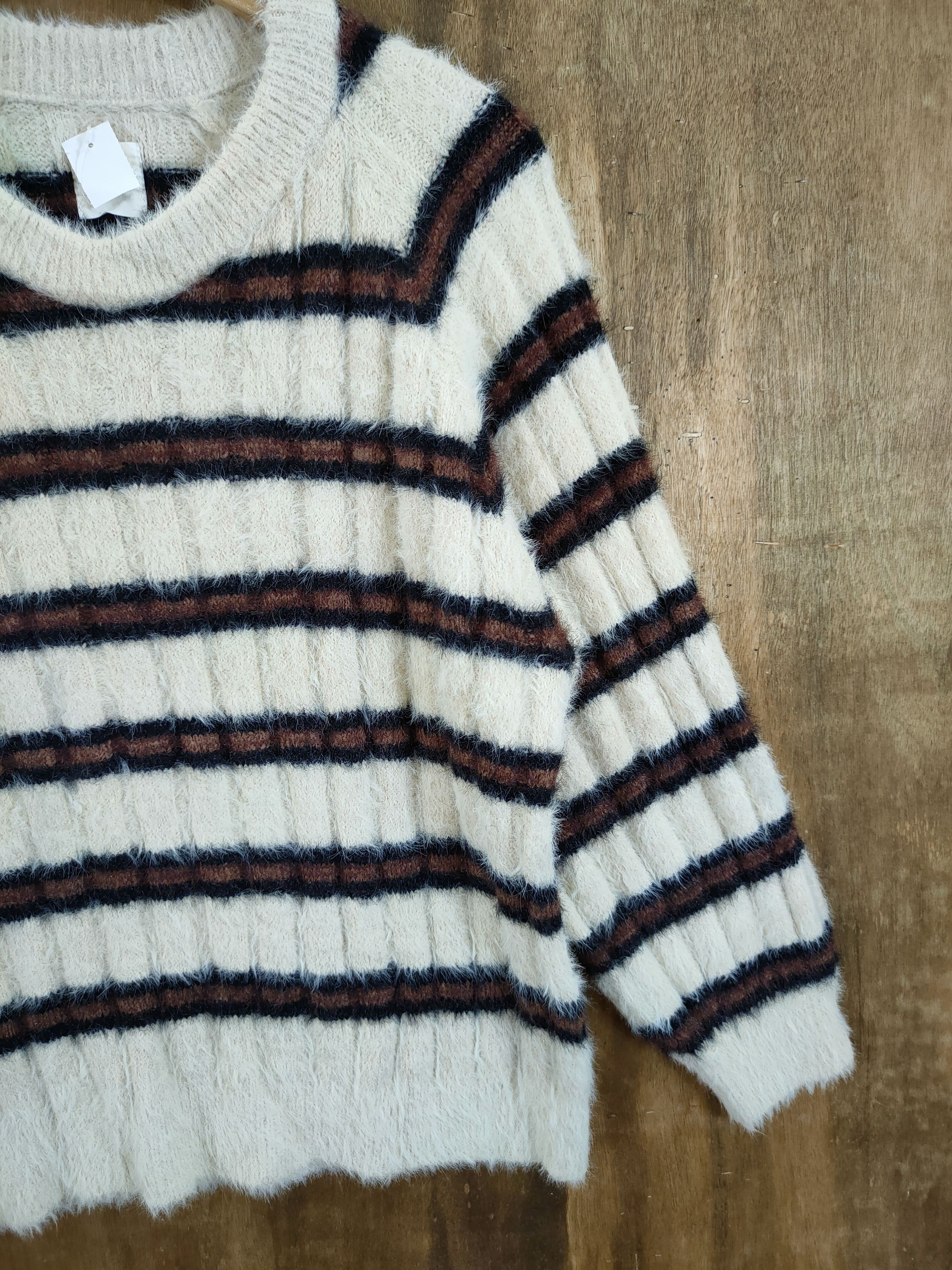 Homespun Knitwear D Flove stripe mohair fur cobain shaggy knitwear #46-994 Size US S / EU 44-46 / 1 - 3 Thumbnail