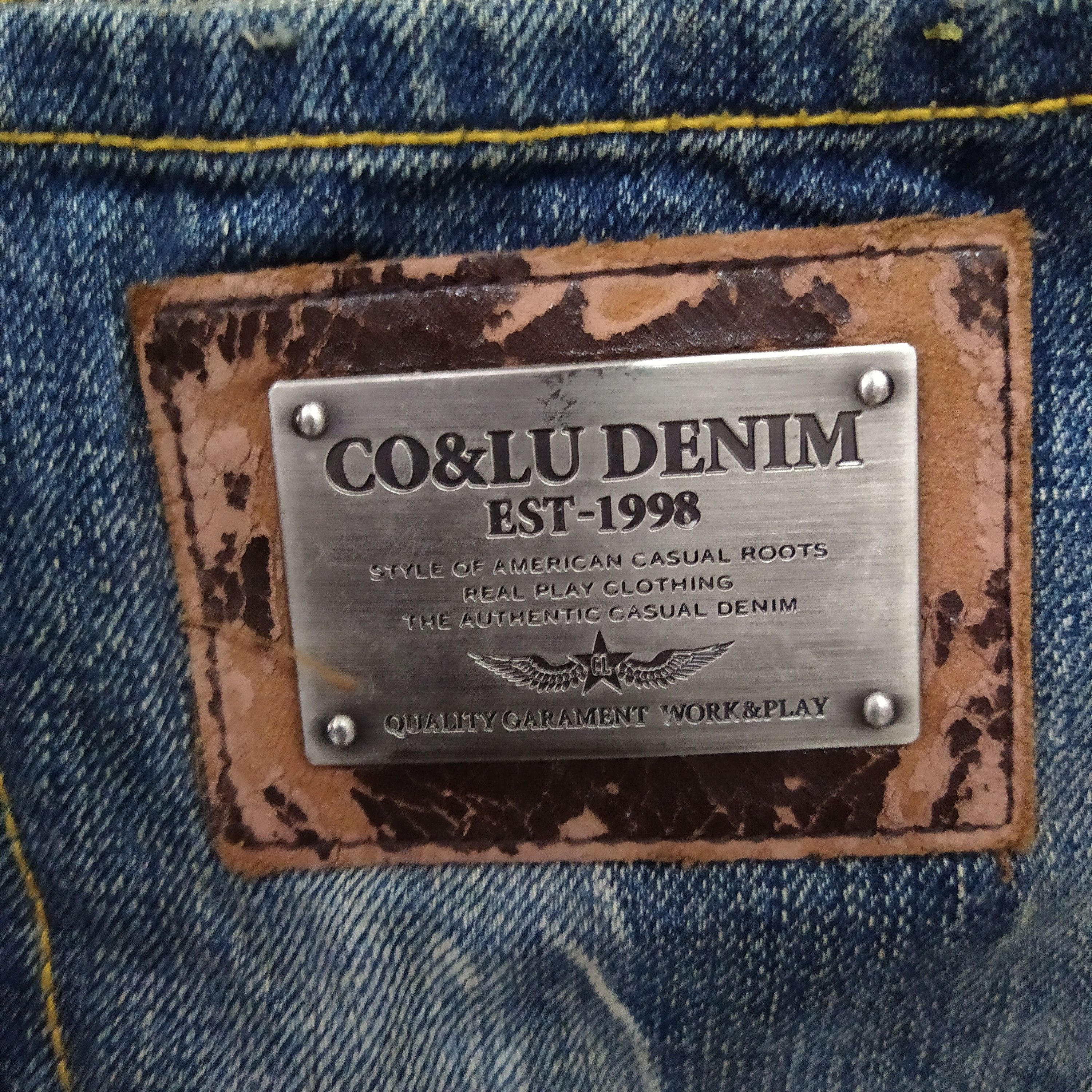 Japanese Brand CO & LU DISTRESSED DENIM (D422) Size US 36 / EU 52 - 4 Thumbnail
