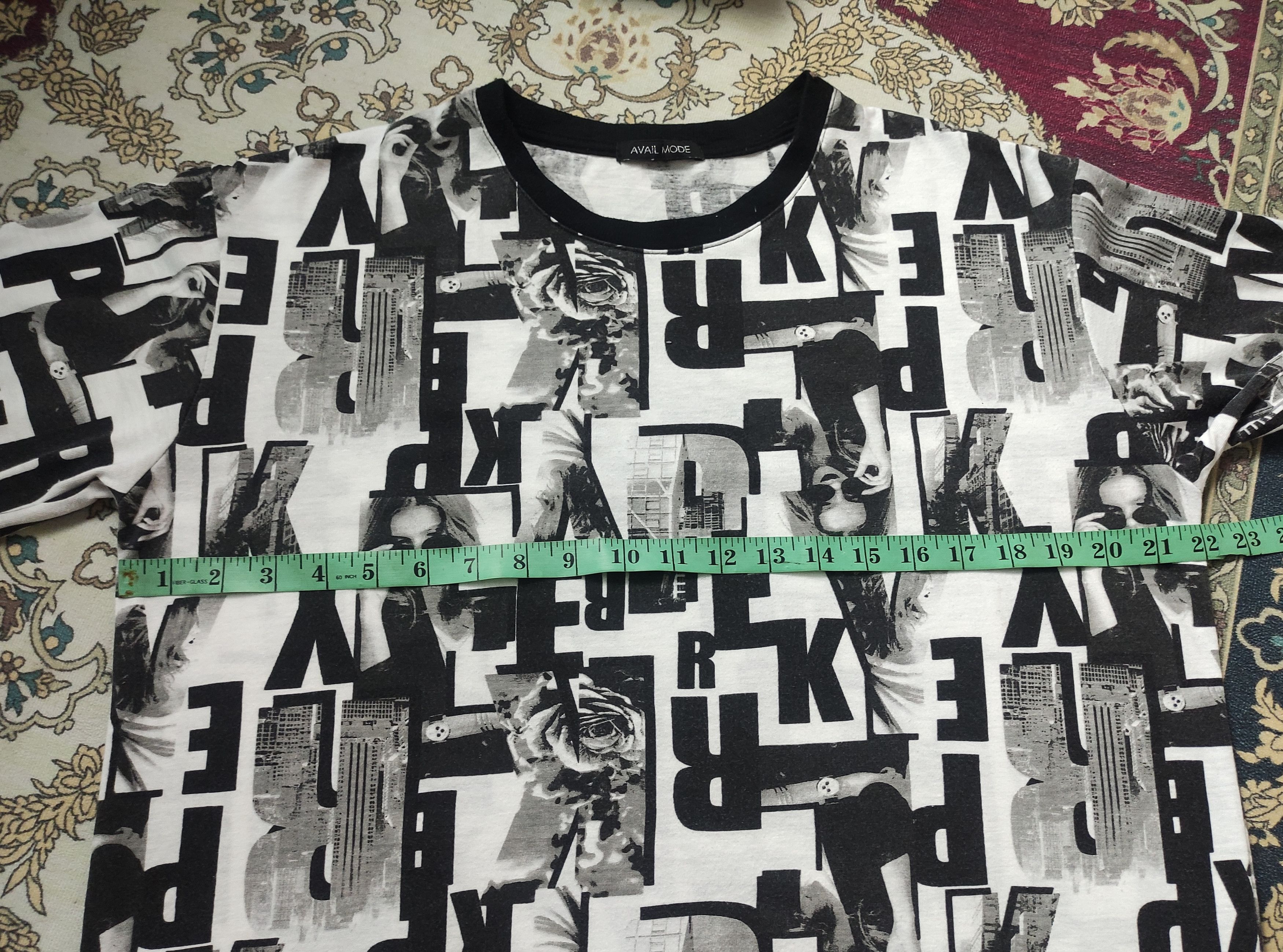 T shirts Black and White Full Print by Avail Mode