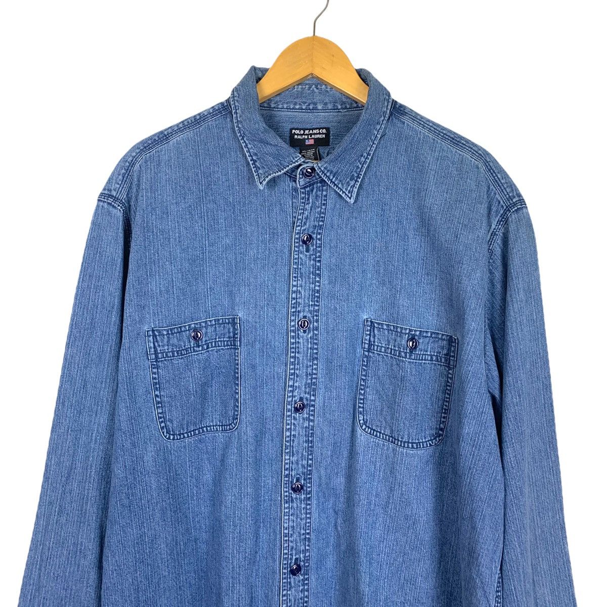 Polo Ralph Lauren Vtg Polo Jeans Ralph Lauren Denim Shirt Size US XL / EU 56 / 4 - 2 Thumbnail