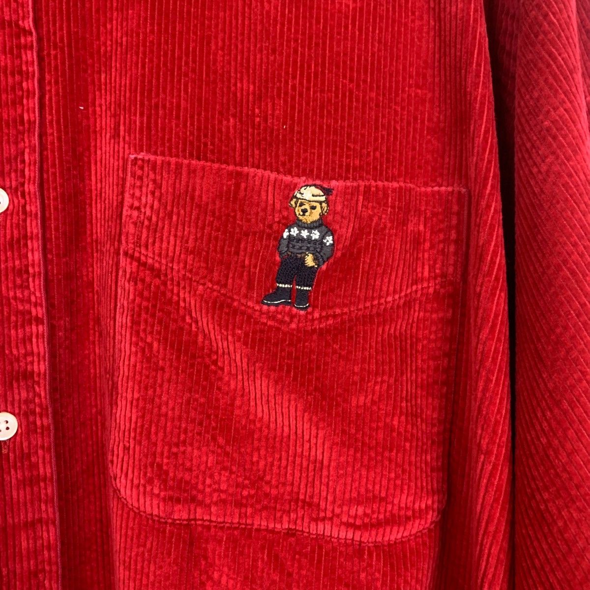 Polo Ralph Lauren × Ralph Lauren Vtg Ralph Lauren Bear Blaire Cord Button Down Shirt Size US M / EU 48-50 / 2 - 7 Thumbnail
